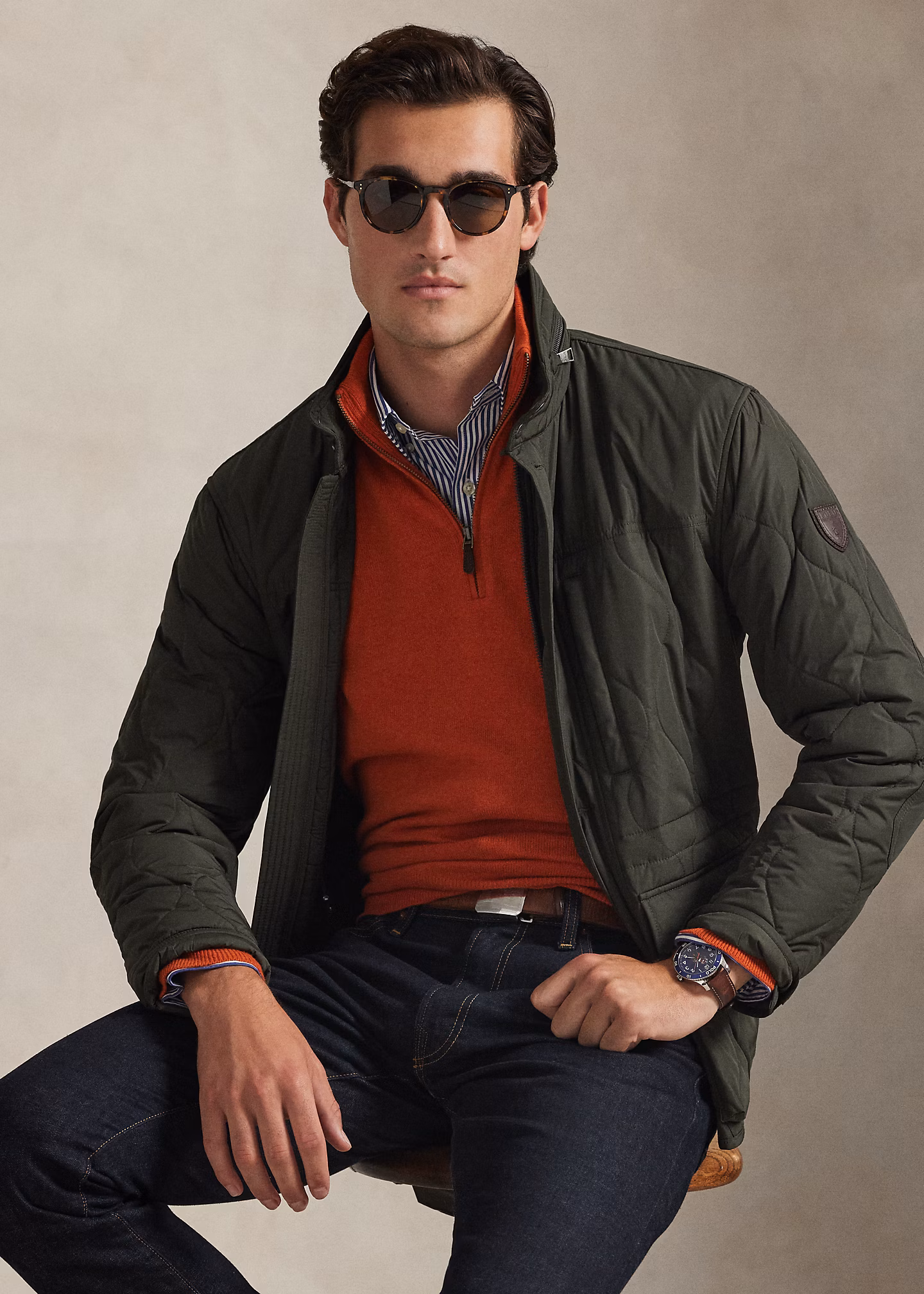 Wollpullover mit Viertelreißverschluss - RALPH LAUREN OUTLET