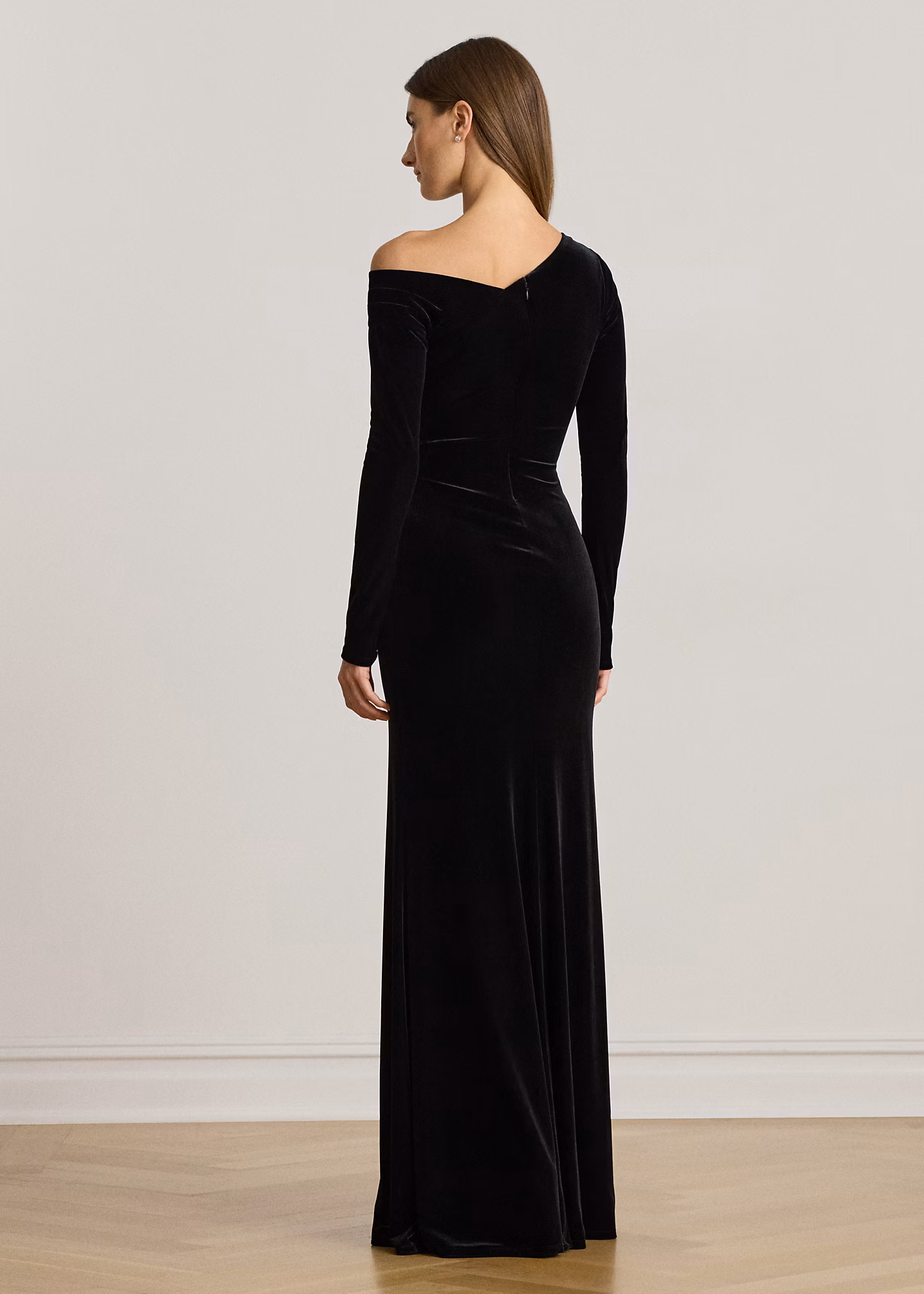 Asymmetrisches Abendkleid aus Samt - RALPH LAUREN OUTLET