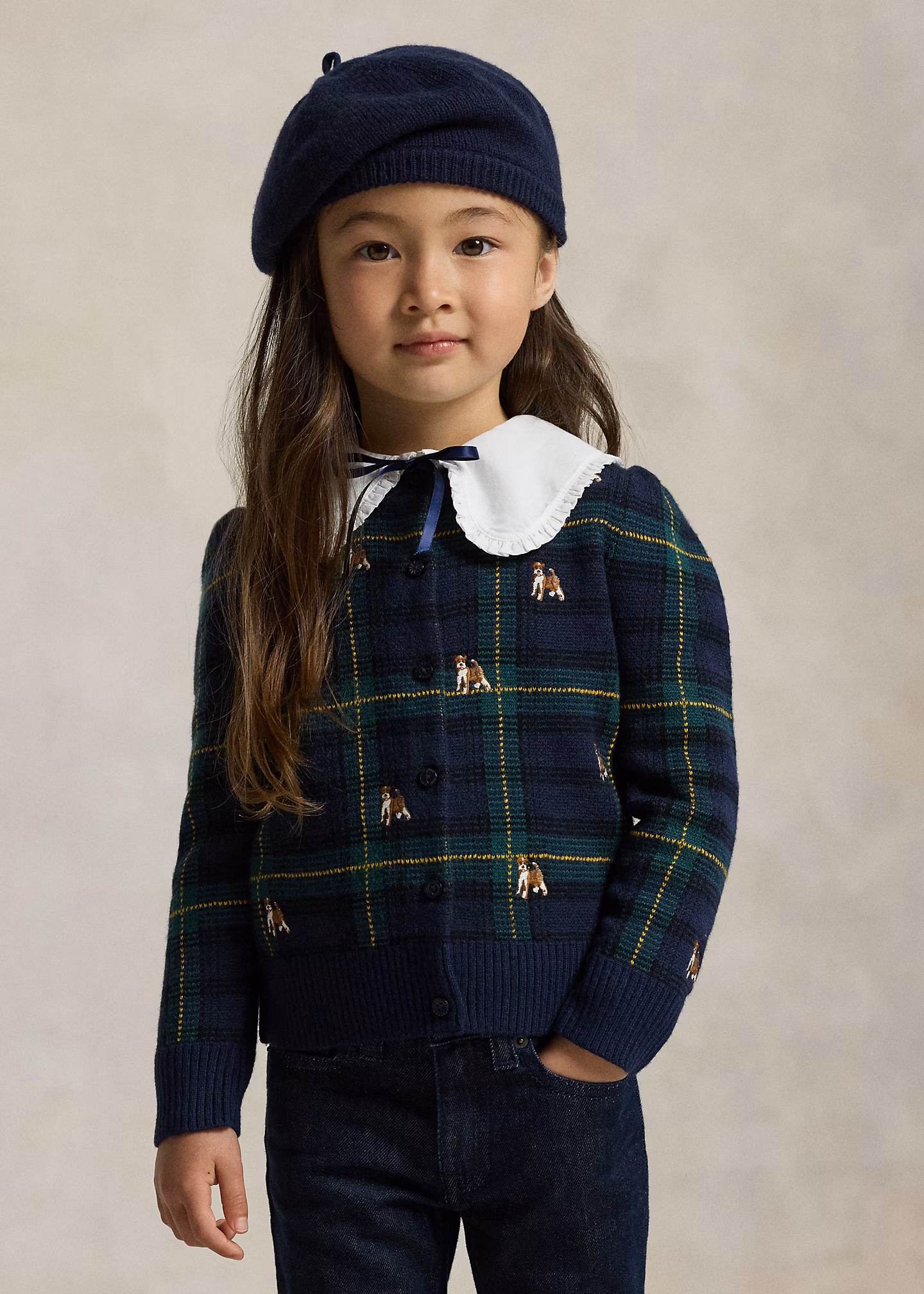 Bestickte Wollstrickjacke mit Hundemotiv - RALPH LAUREN OUTLET