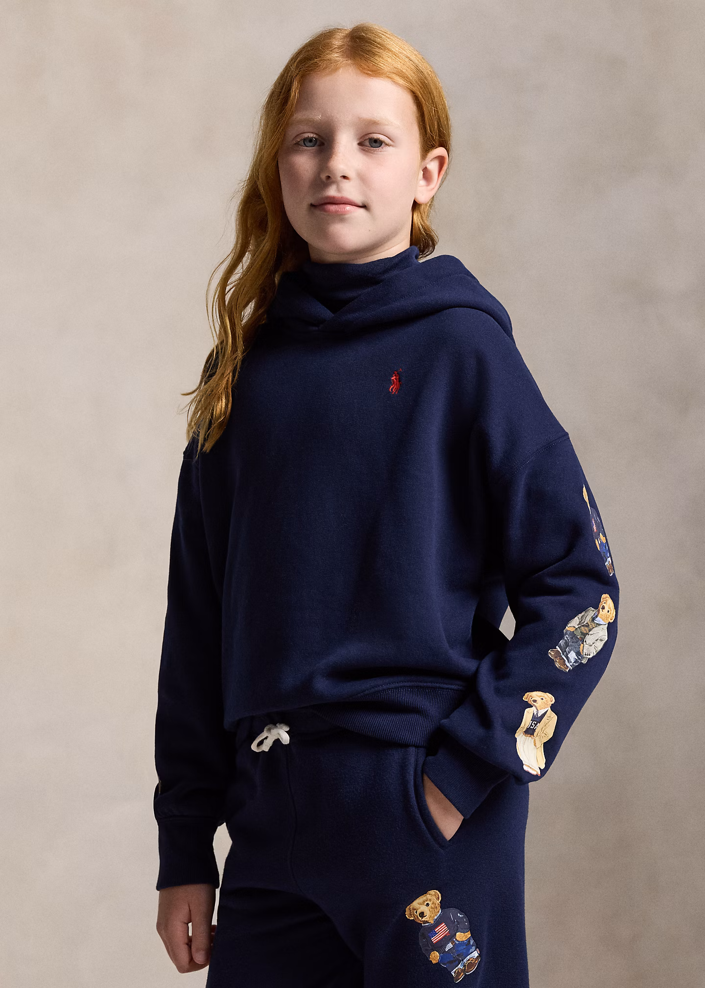 Fleece-Kapuzenpullover mit Polo Bear - RALPH LAUREN OUTLET