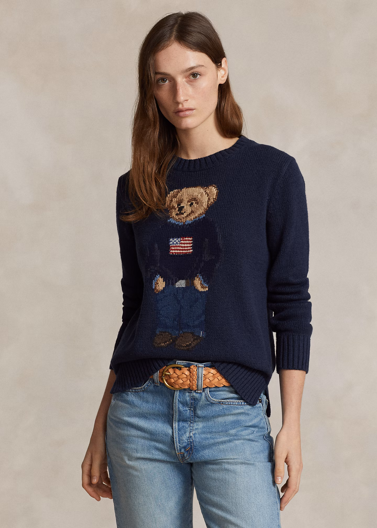 Leinen-Baumwoll-Pullover mit Polo Bear - RALPH LAUREN OUTLET