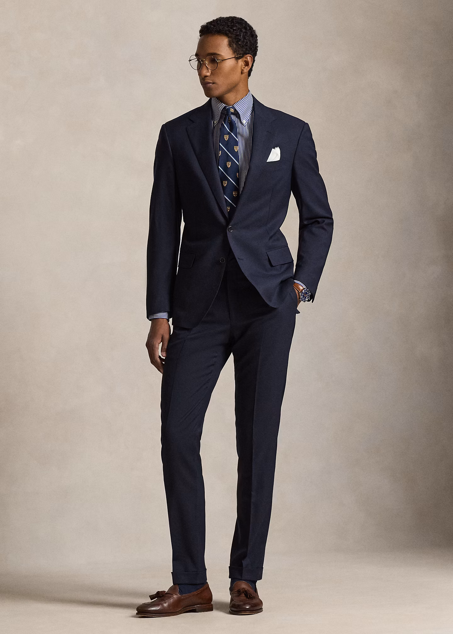 Tailored-Fit Wollserge-Anzug Polo - RALPH LAUREN OUTLET