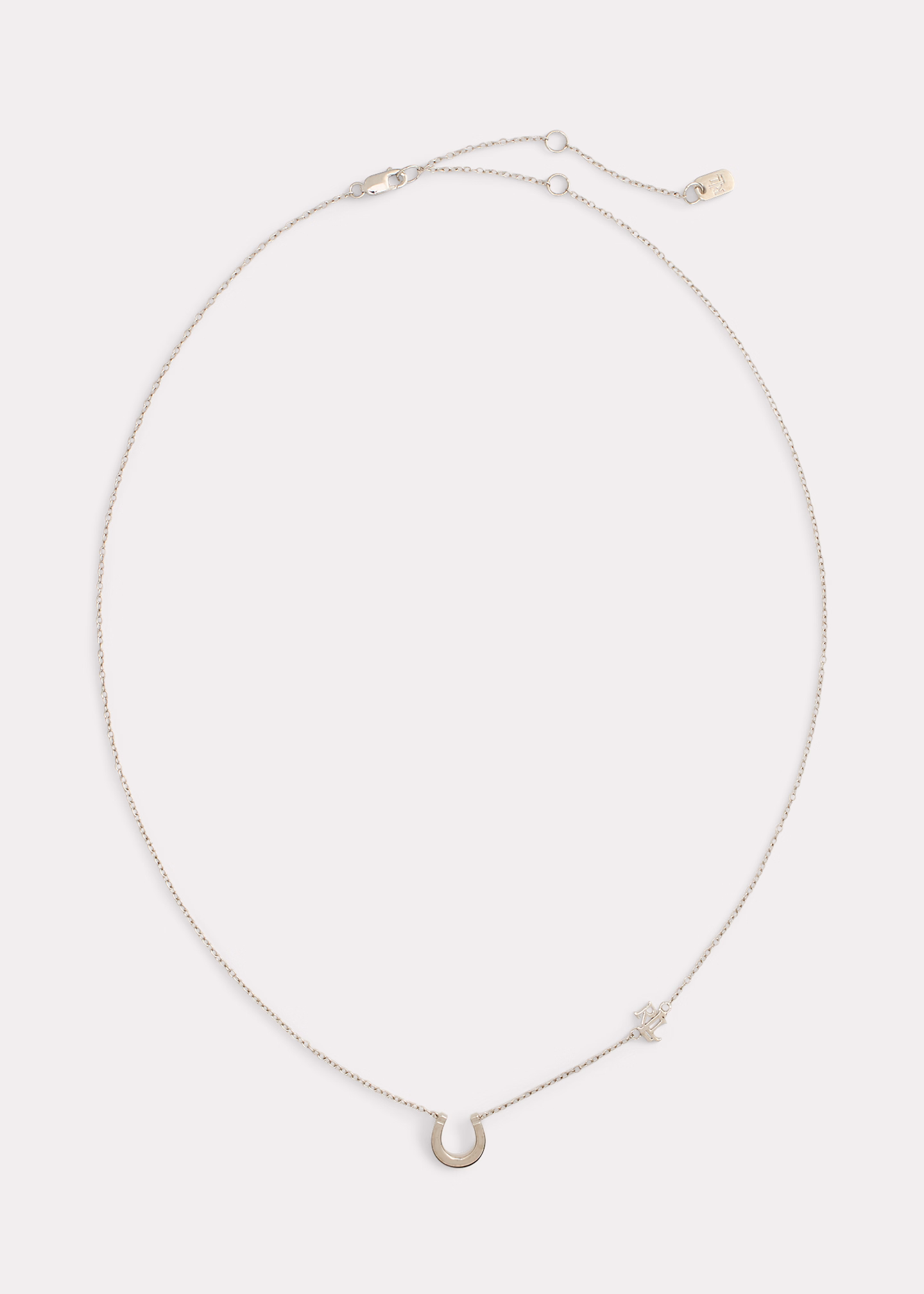 Silberhalskette mit Hufeisen und Logo - RALPH LAUREN OUTLET