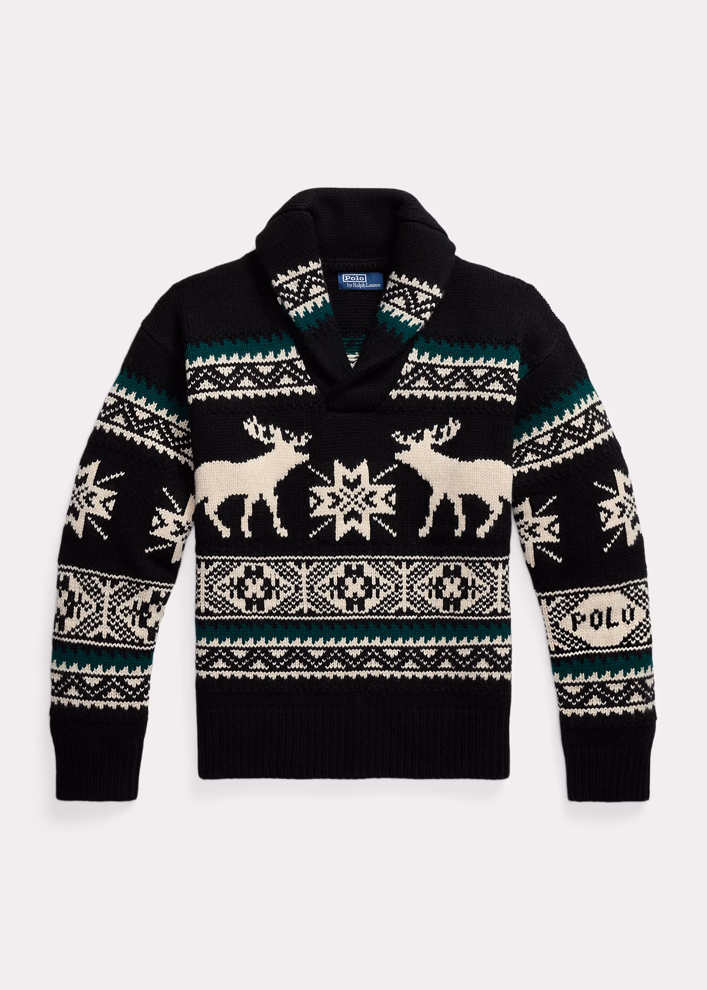 Pullover aus Wollmischung mit Elchgrafik - RALPH LAUREN OUTLET