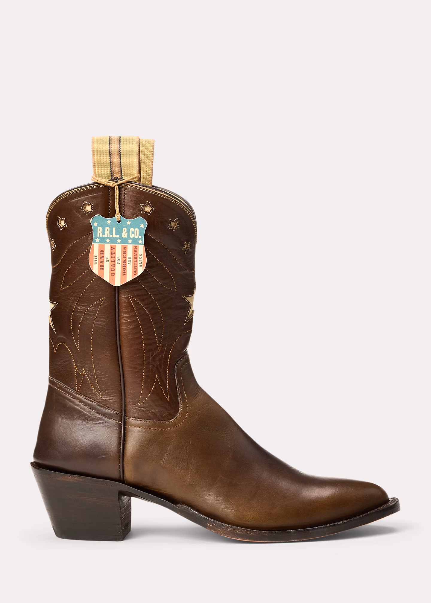 Lederstiefel Holly Plainview mit Stern - RALPH LAUREN OUTLET