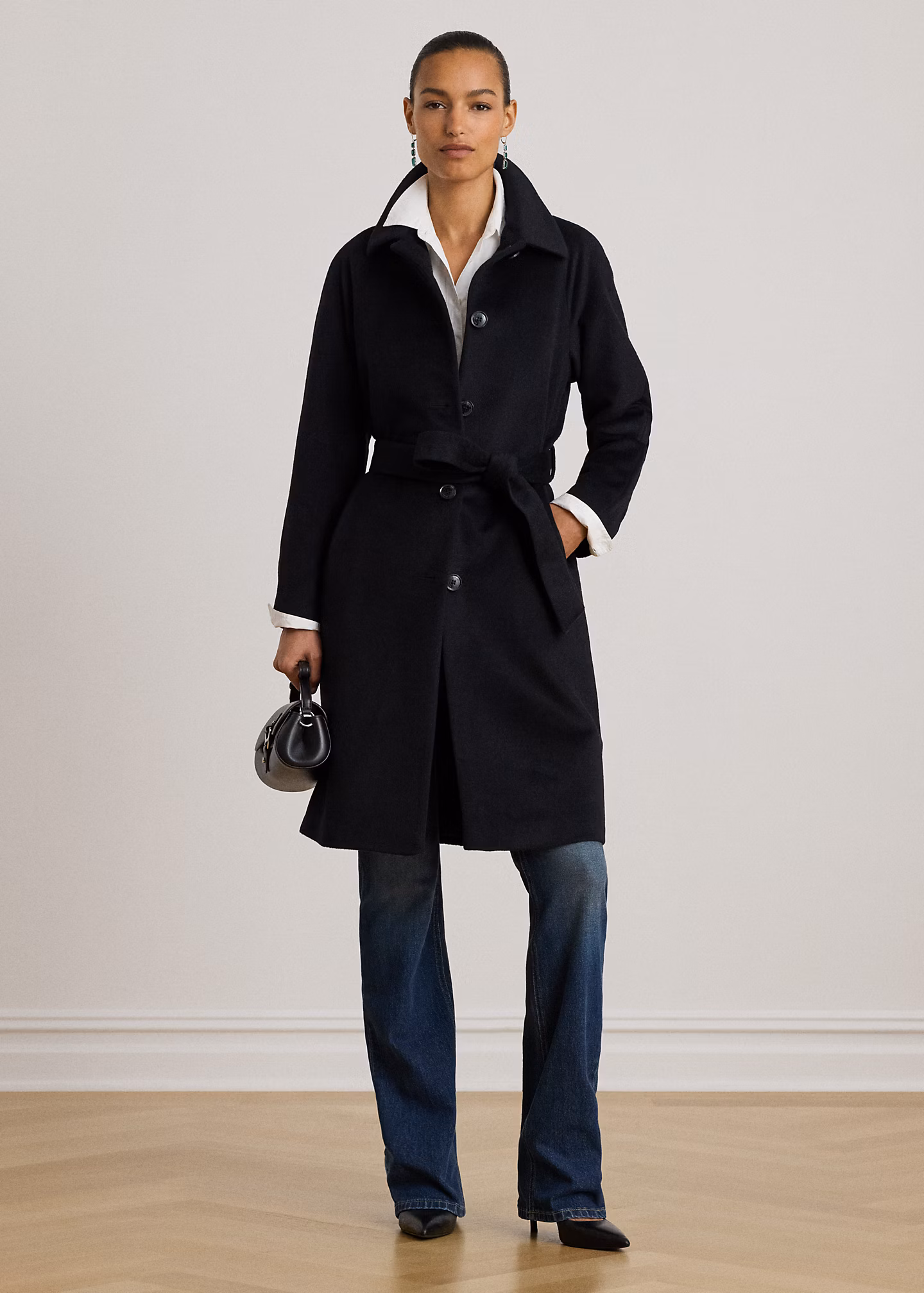 Mantel aus Wollmischung mit Gürtel - RALPH LAUREN OUTLET