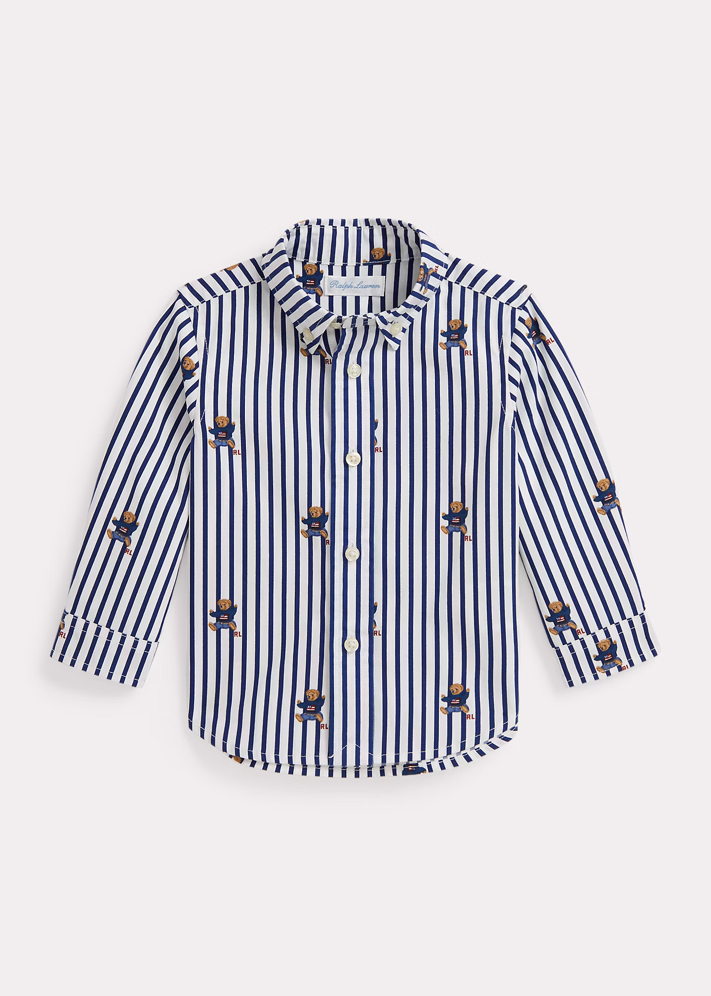 Gestreiftes Popelinehemd mit Polo Bear - RALPH LAUREN OUTLET