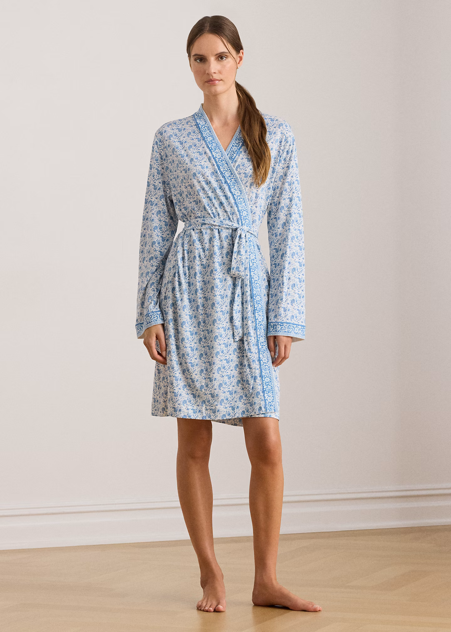 Paisley Cotton-Blend Jersey Robe - RALPH LAUREN OUTLET