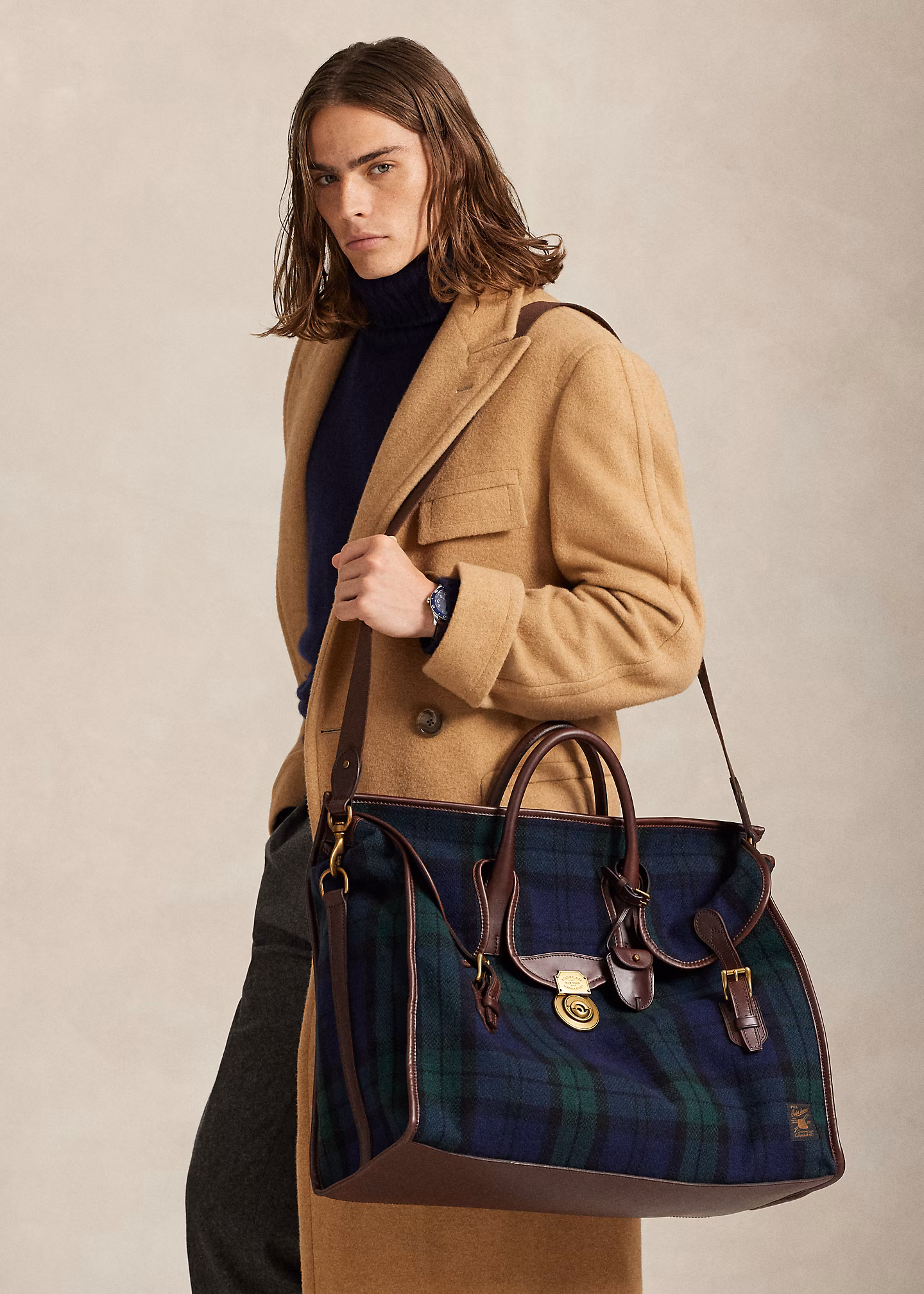 Weekender-Tasche aus Tweed und Leder - RALPH LAUREN OUTLET