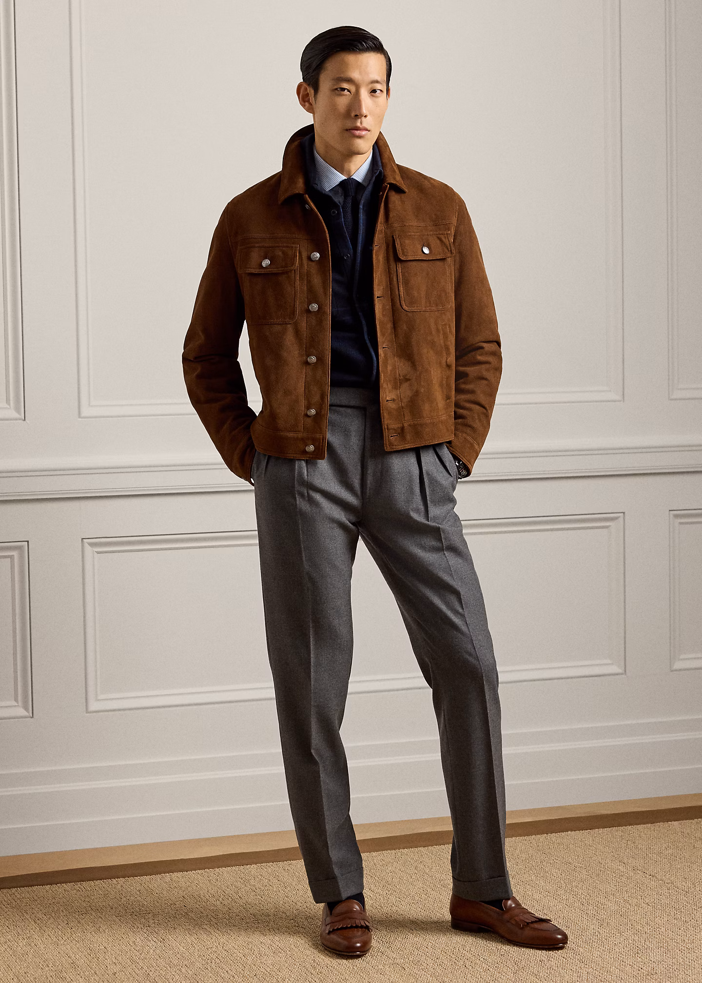 Handgeschneiderte Flanellhose Gregory - RALPH LAUREN OUTLET