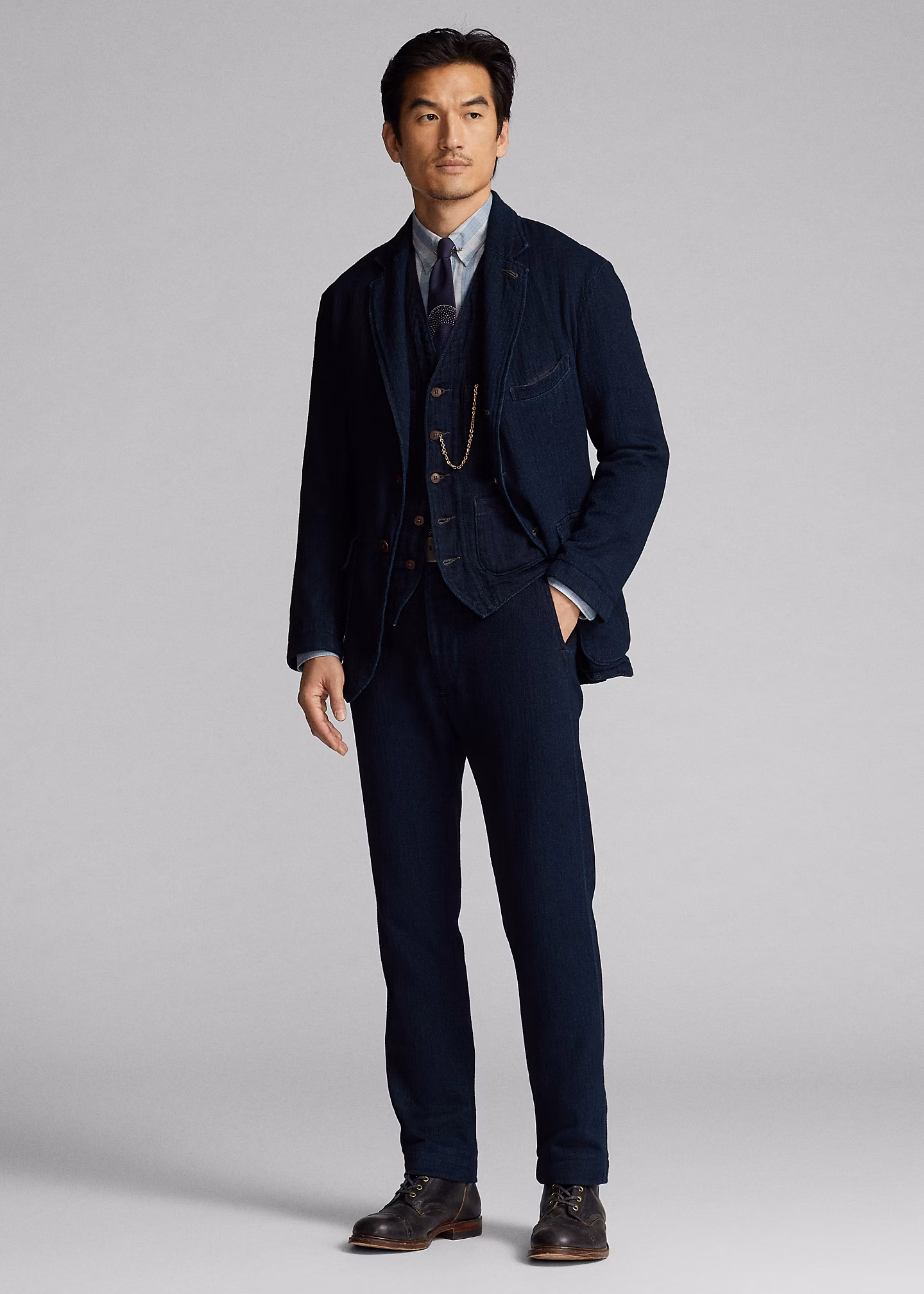 Fischgrat-Offiziershose in Indigo - RALPH LAUREN OUTLET