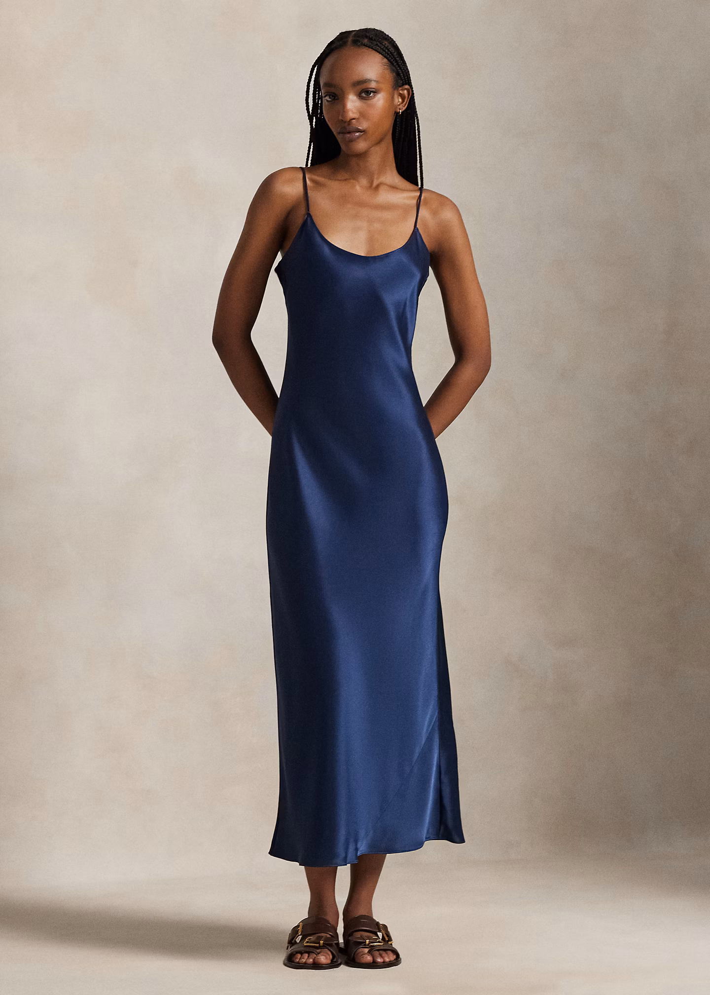Trägerkleid aus Satin - RALPH LAUREN OUTLET