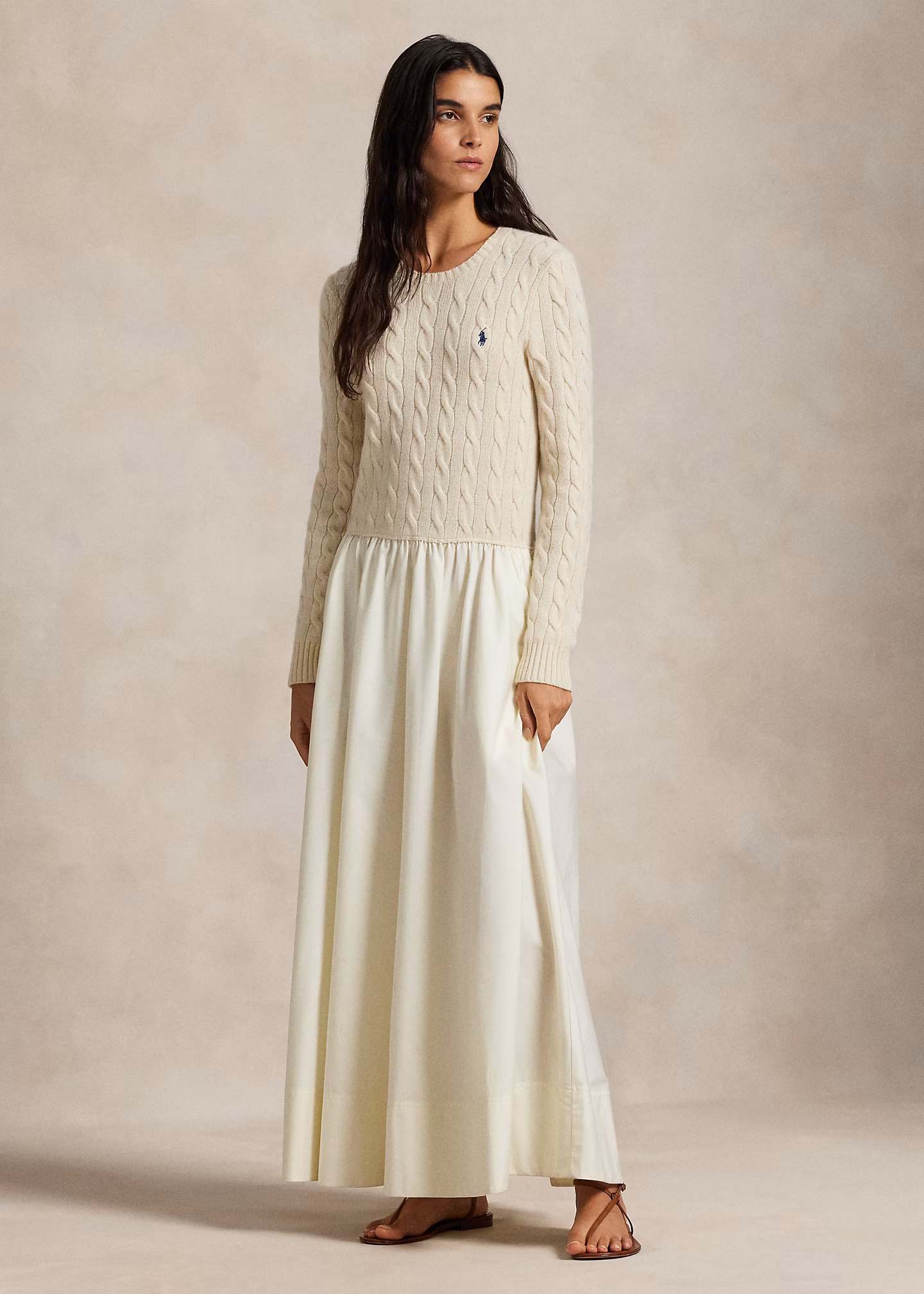 Popelinekleid mit Zopfmuster - RALPH LAUREN OUTLET