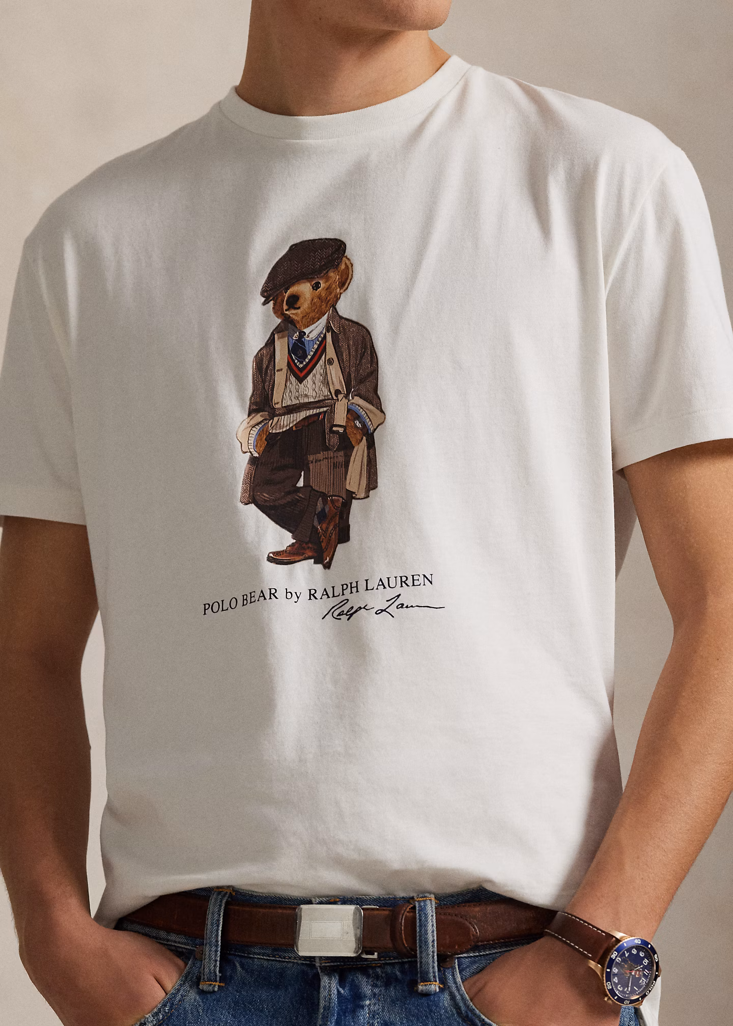 Custom-Slim Jersey-T-Shirt mit Polo Bear - RALPH LAUREN OUTLET