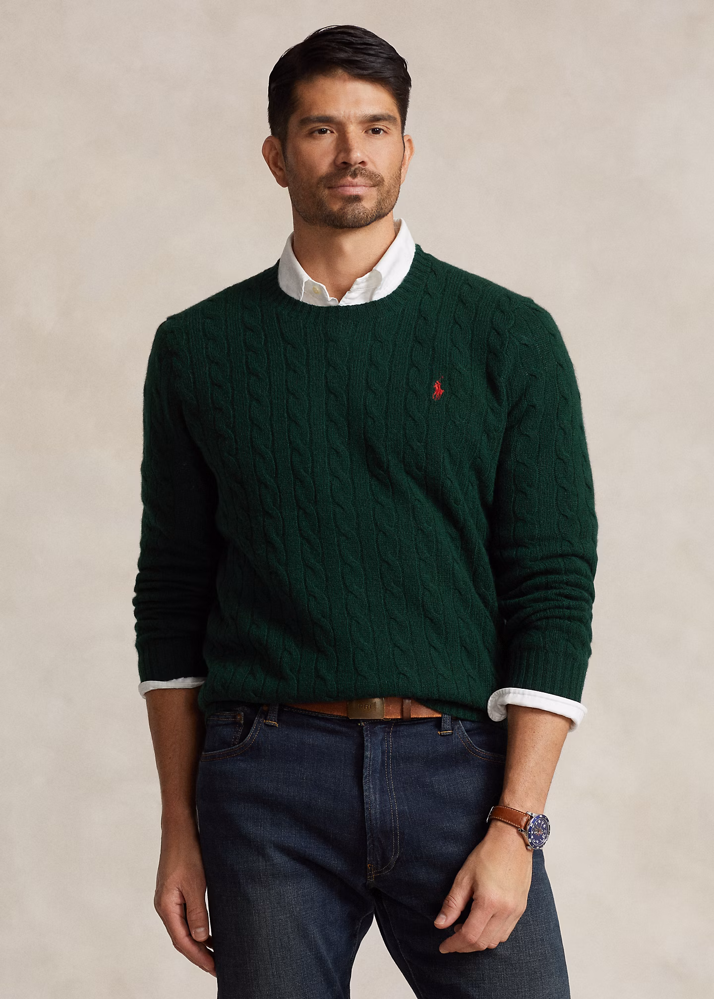 Woll-Kaschmir-Pullover mit Zopfmuster - RALPH LAUREN OUTLET