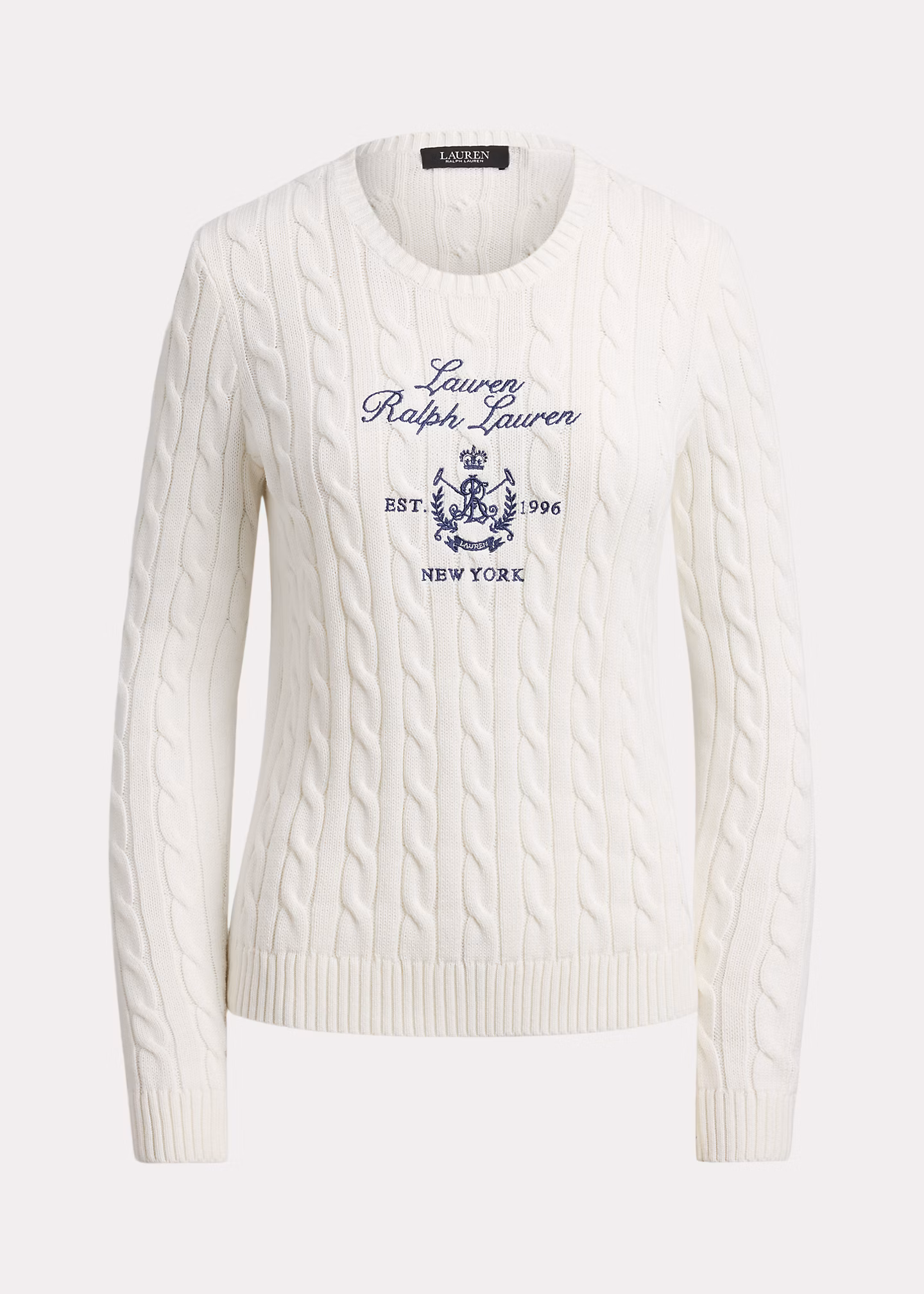 Zopfmusterpullover mit gesticktem Wappen - RALPH LAUREN OUTLET