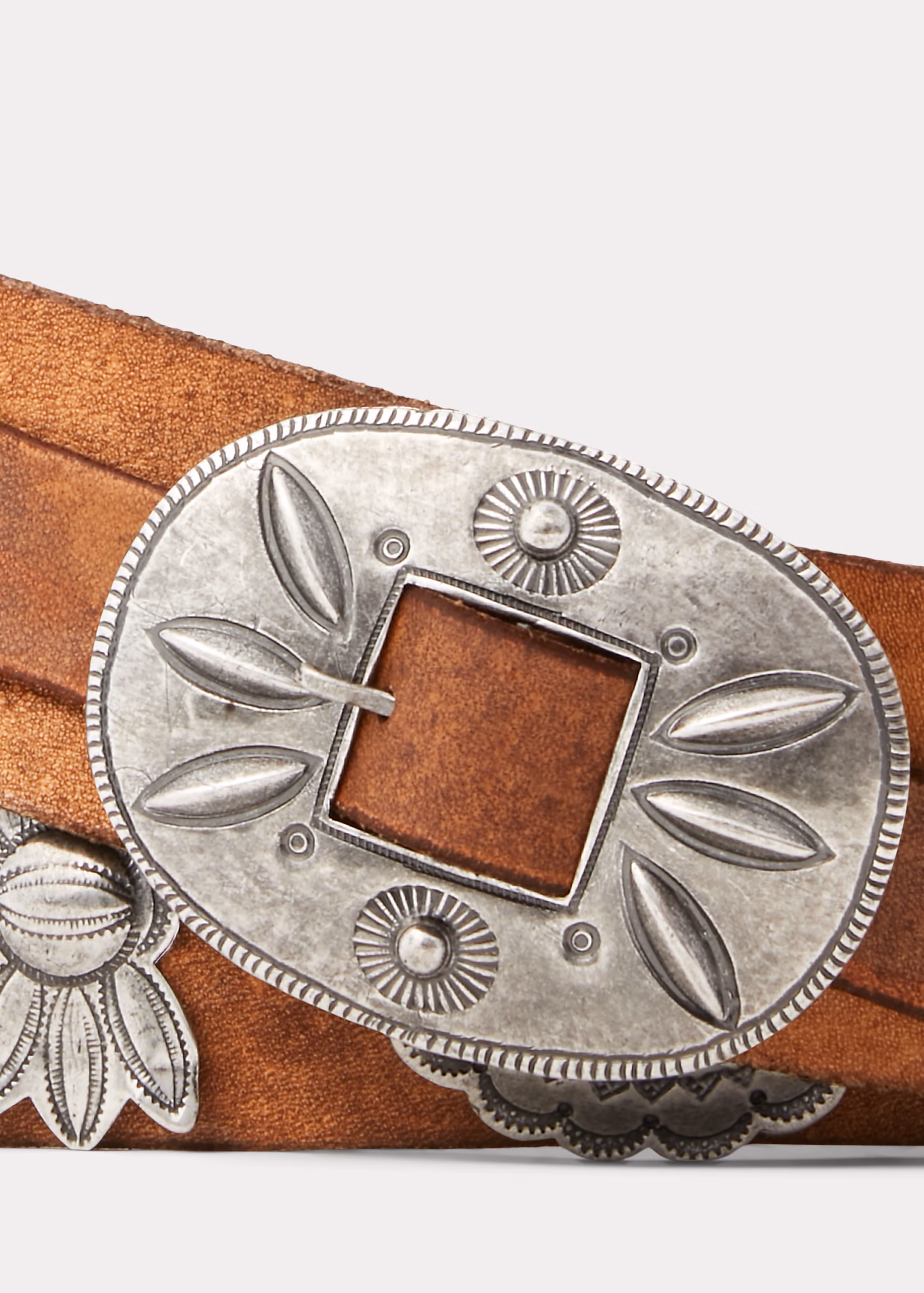 Ledergürtel mit gegossener Concho-Schnalle - RALPH LAUREN OUTLET