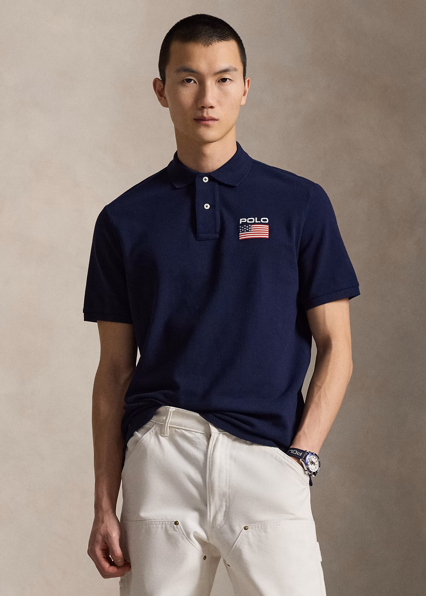 Classic-Fit Mesh-Poloshirt mit Flagge - RALPH LAUREN OUTLET