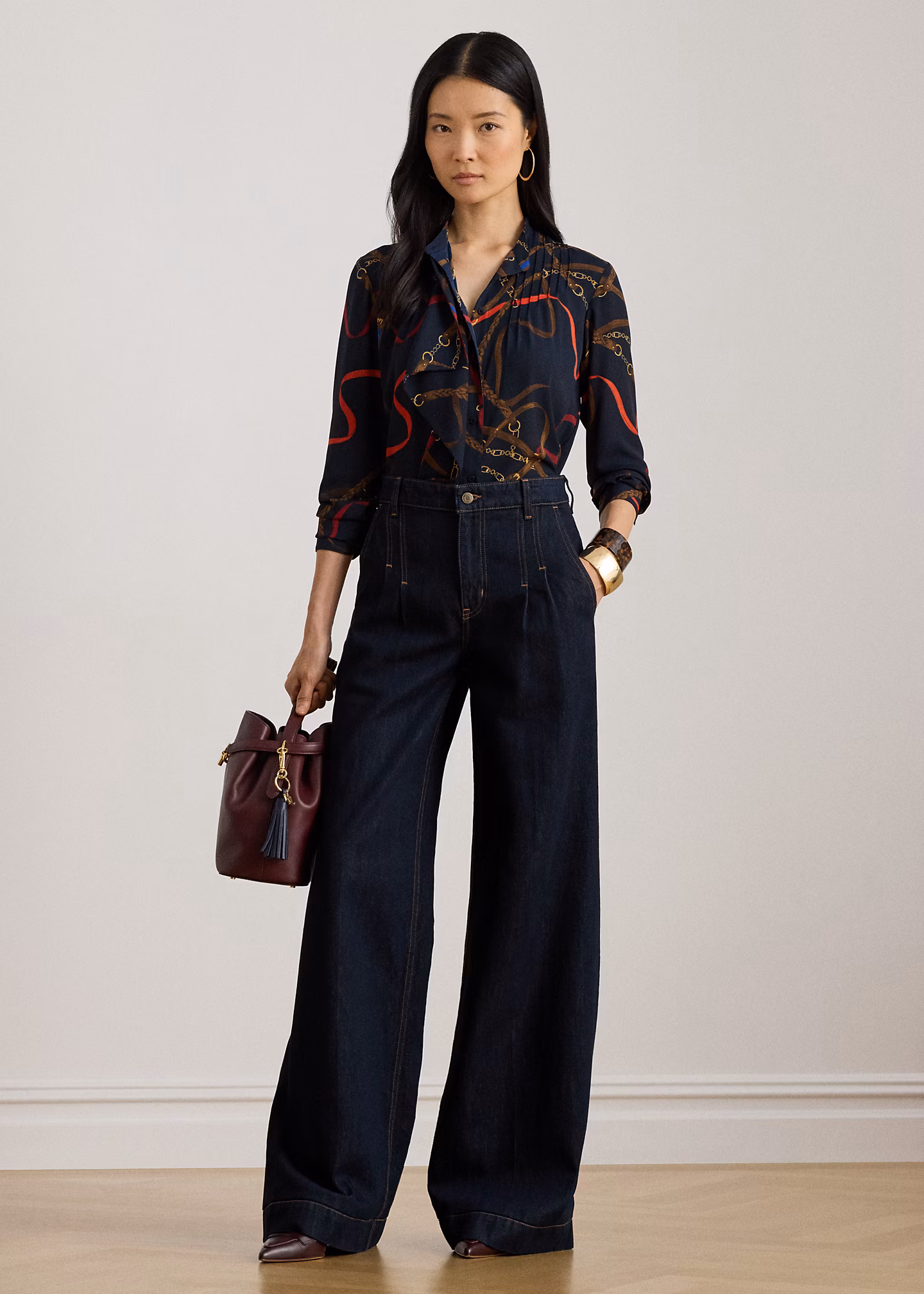 Jeans mit hoher Leibhöhe und weitem Bein - RALPH LAUREN OUTLET