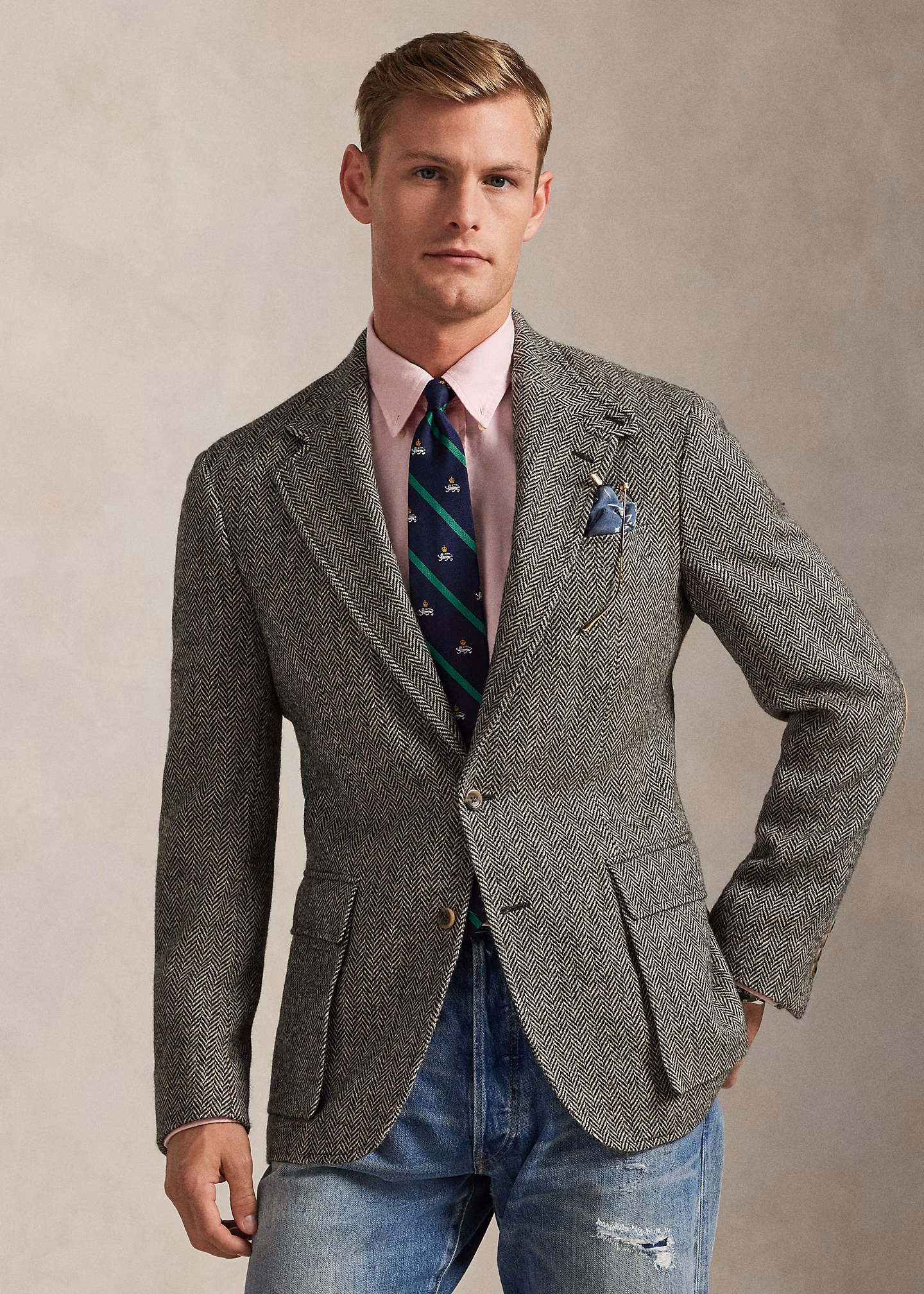 Die Jacke RL67 mit Fischgratmuster - RALPH LAUREN OUTLET