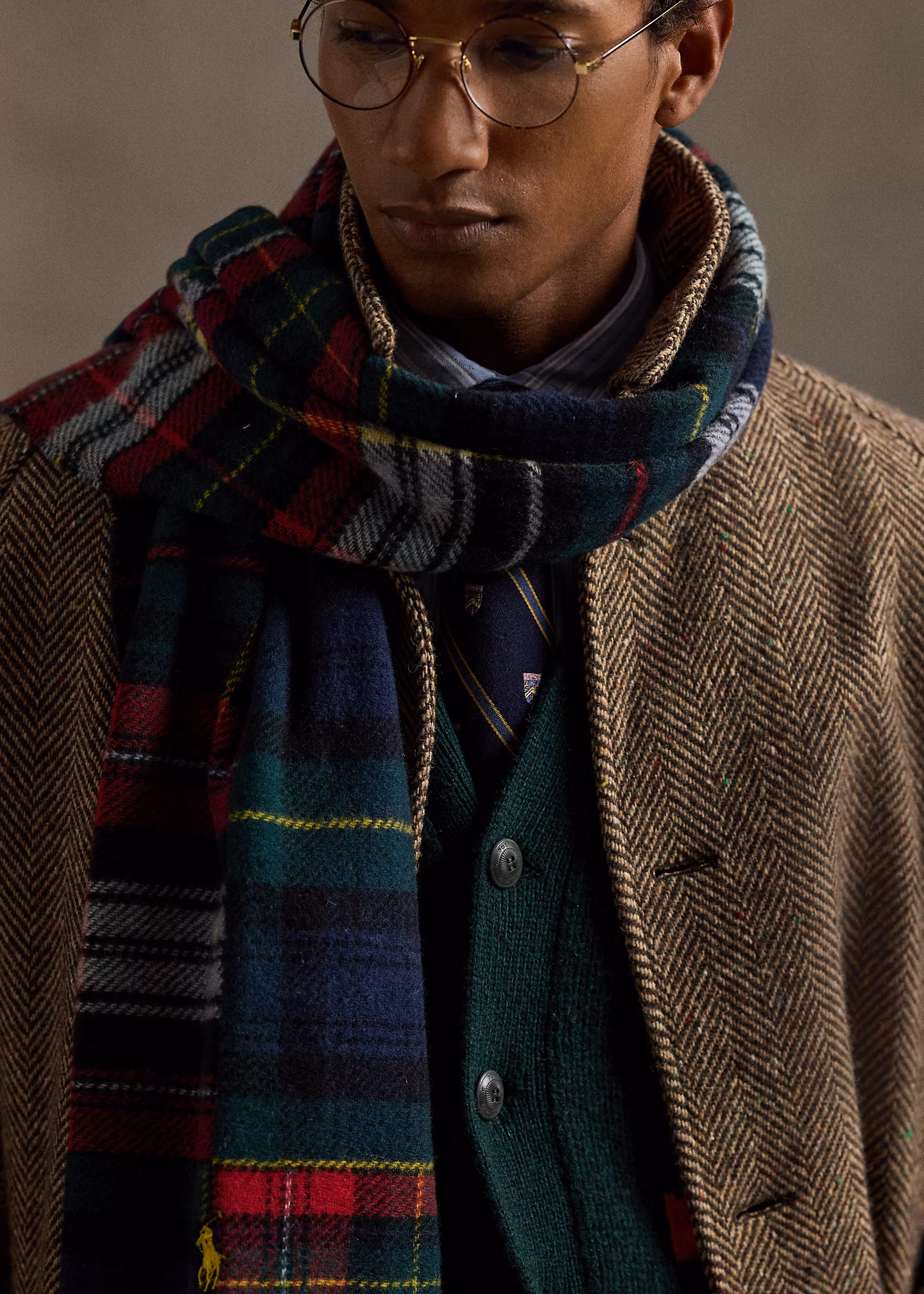 Karierter Patchwork-Schal mit Wolle - RALPH LAUREN OUTLET