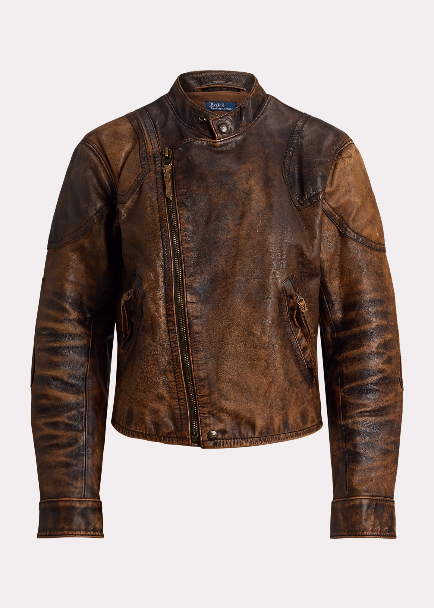 Bikerjacke aus rissigem Leder - RALPH LAUREN OUTLET
