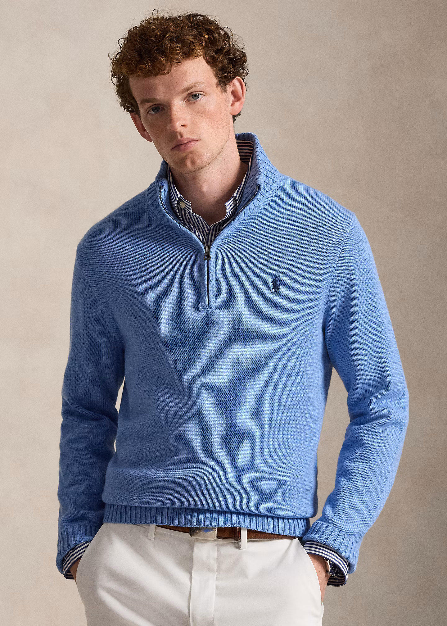 Baumwollpullover mit Halbrollkragen - RALPH LAUREN OUTLET