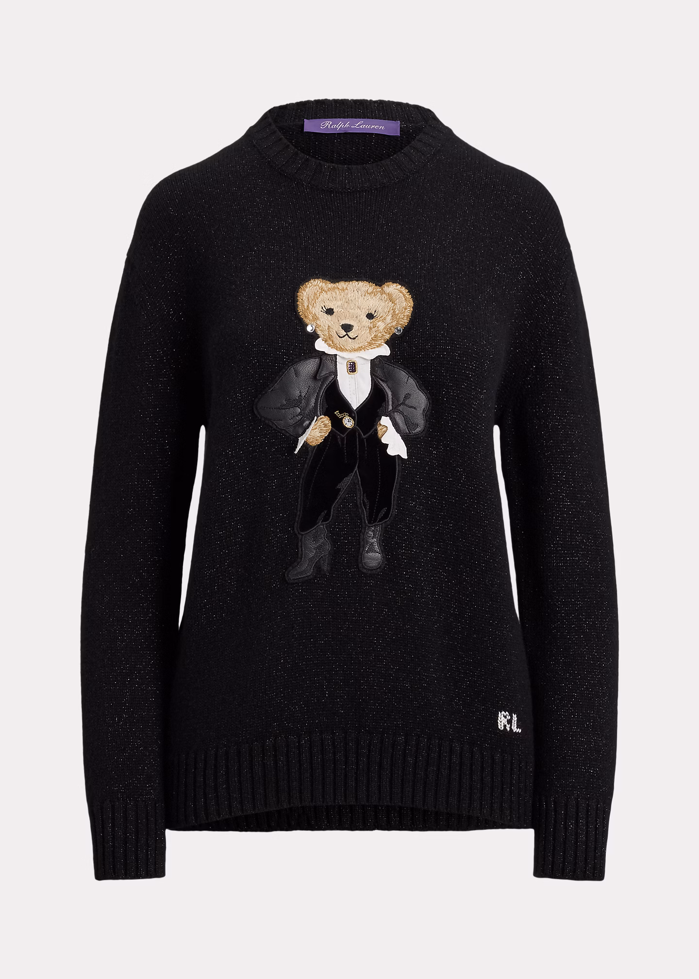 Metallic-Pullover mit Holiday Polo Bear - RALPH LAUREN OUTLET