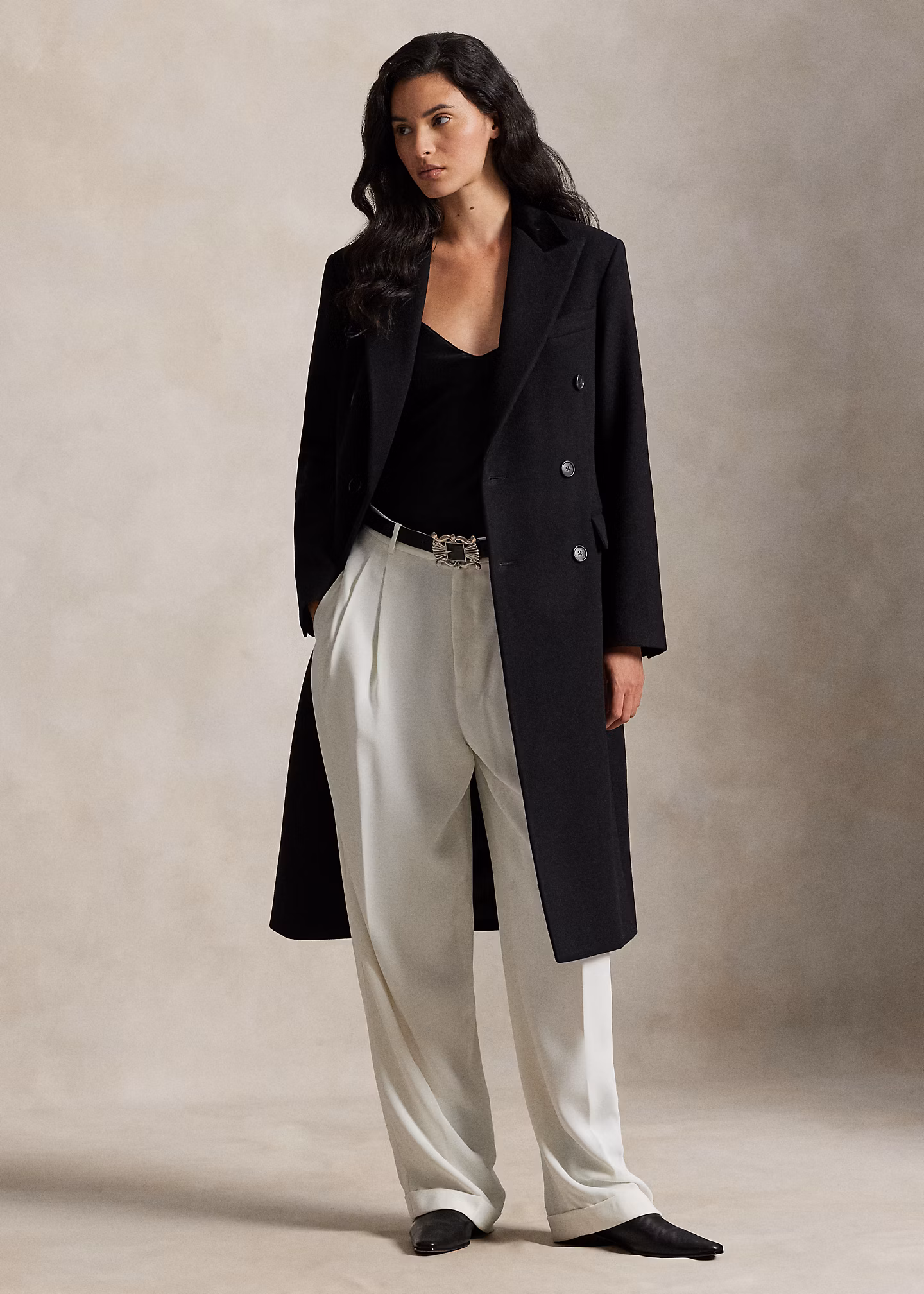 Double-Breasted Wool Melton Coat - RALPH LAUREN OUTLET