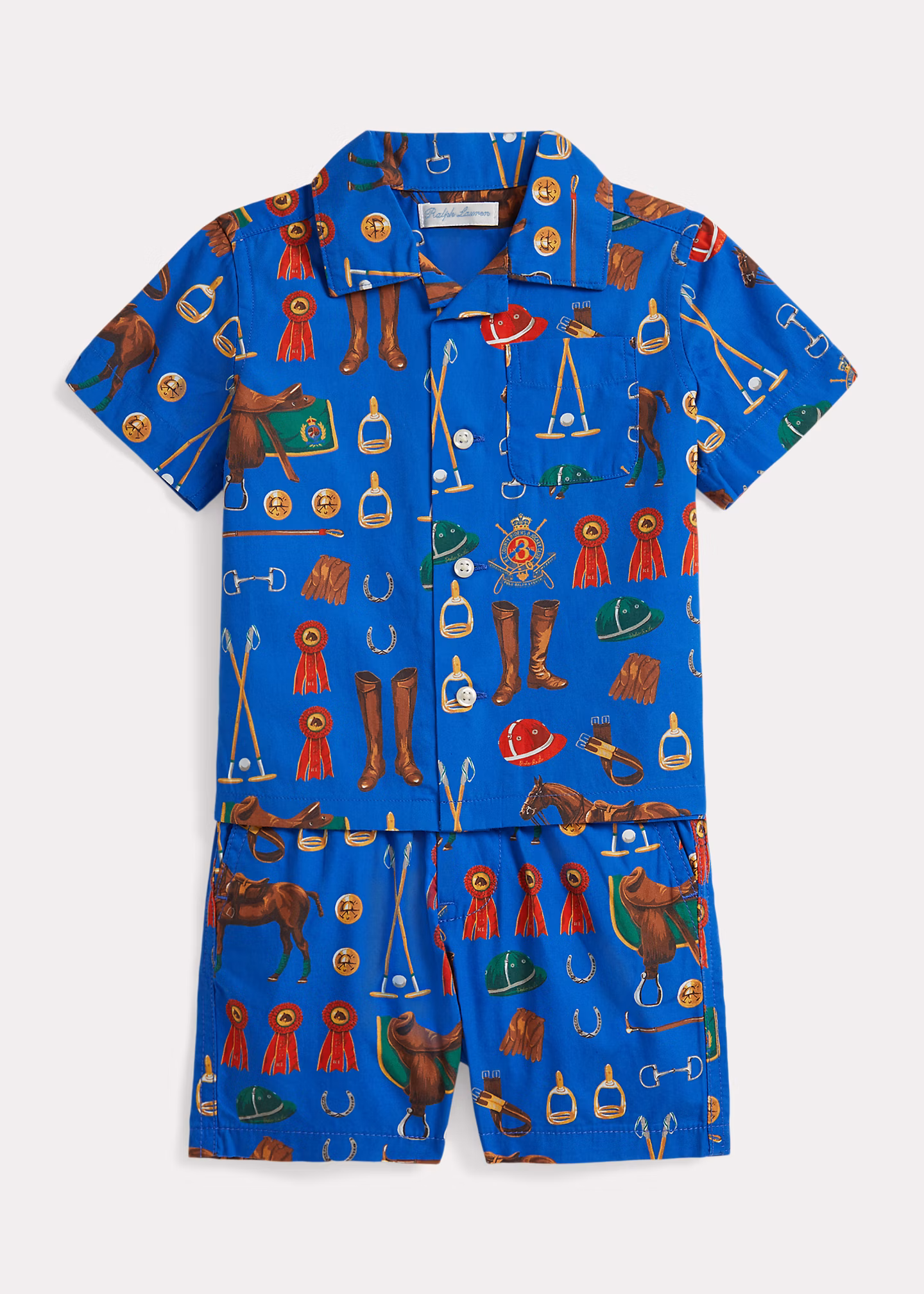 Baumwollhemd und Shorts mit Reiter-Druck - RALPH LAUREN OUTLET