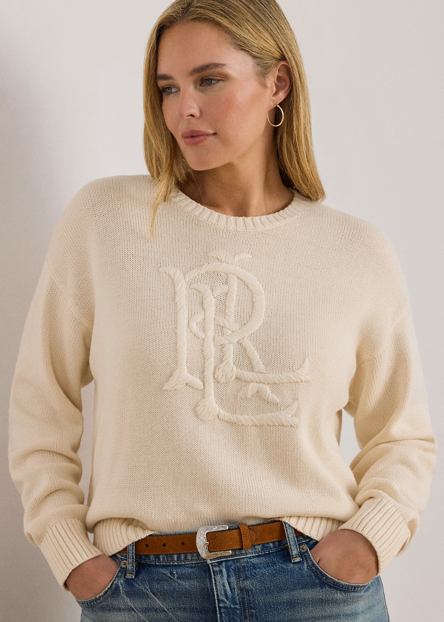 Baumwollpullover mit gesticktem Logo - RALPH LAUREN OUTLET