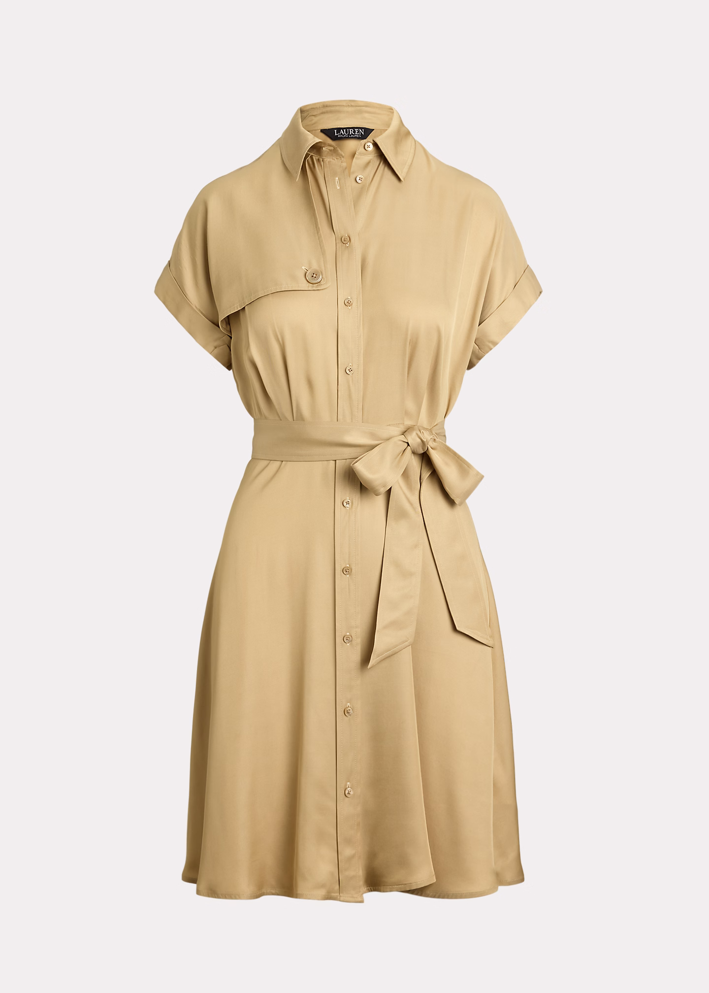 Kurzärmliges Twill-Hemdkleid mit Gürtel - RALPH LAUREN OUTLET