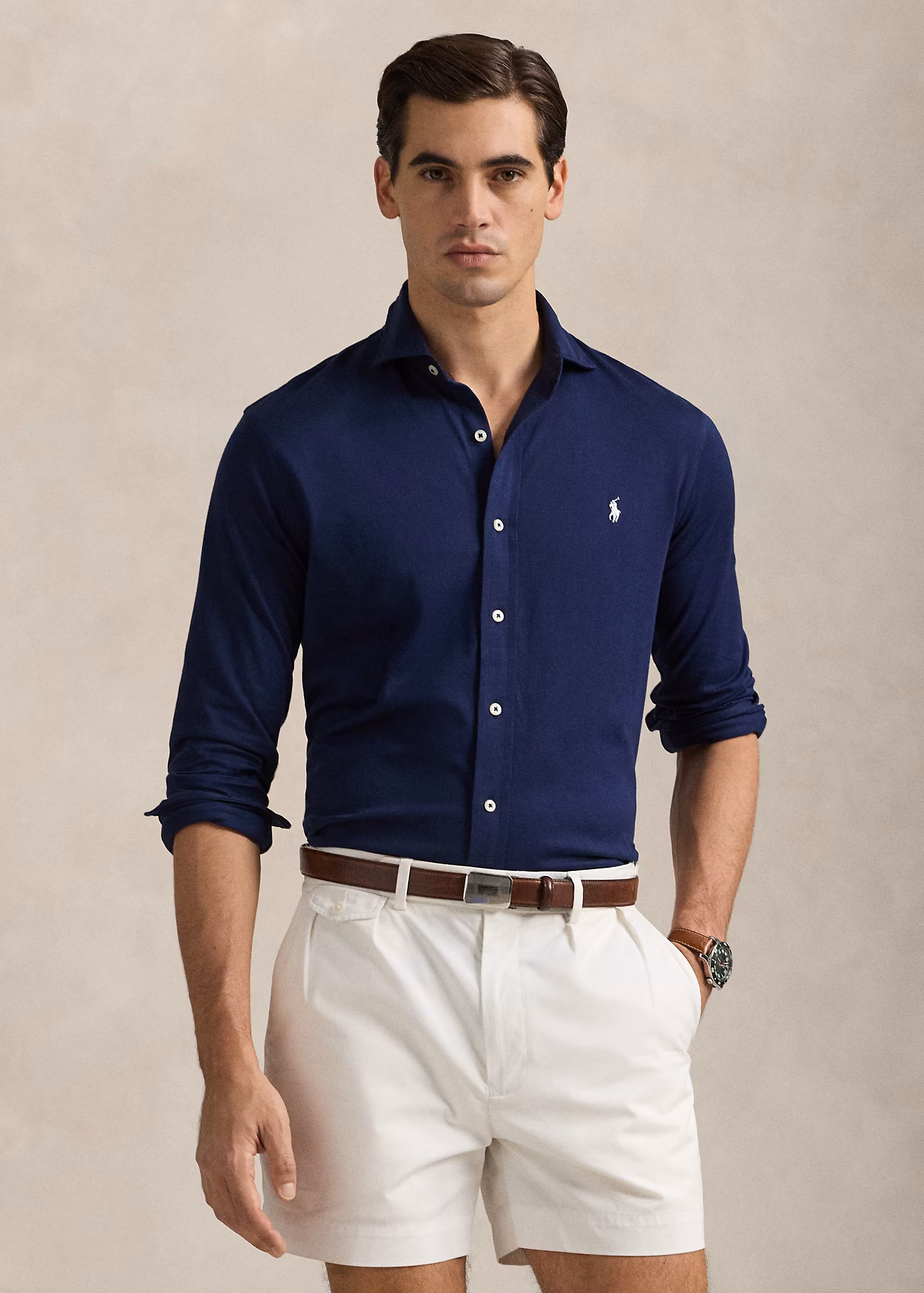 Jerseyhemd mit gespreiztem Kragen - RALPH LAUREN OUTLET