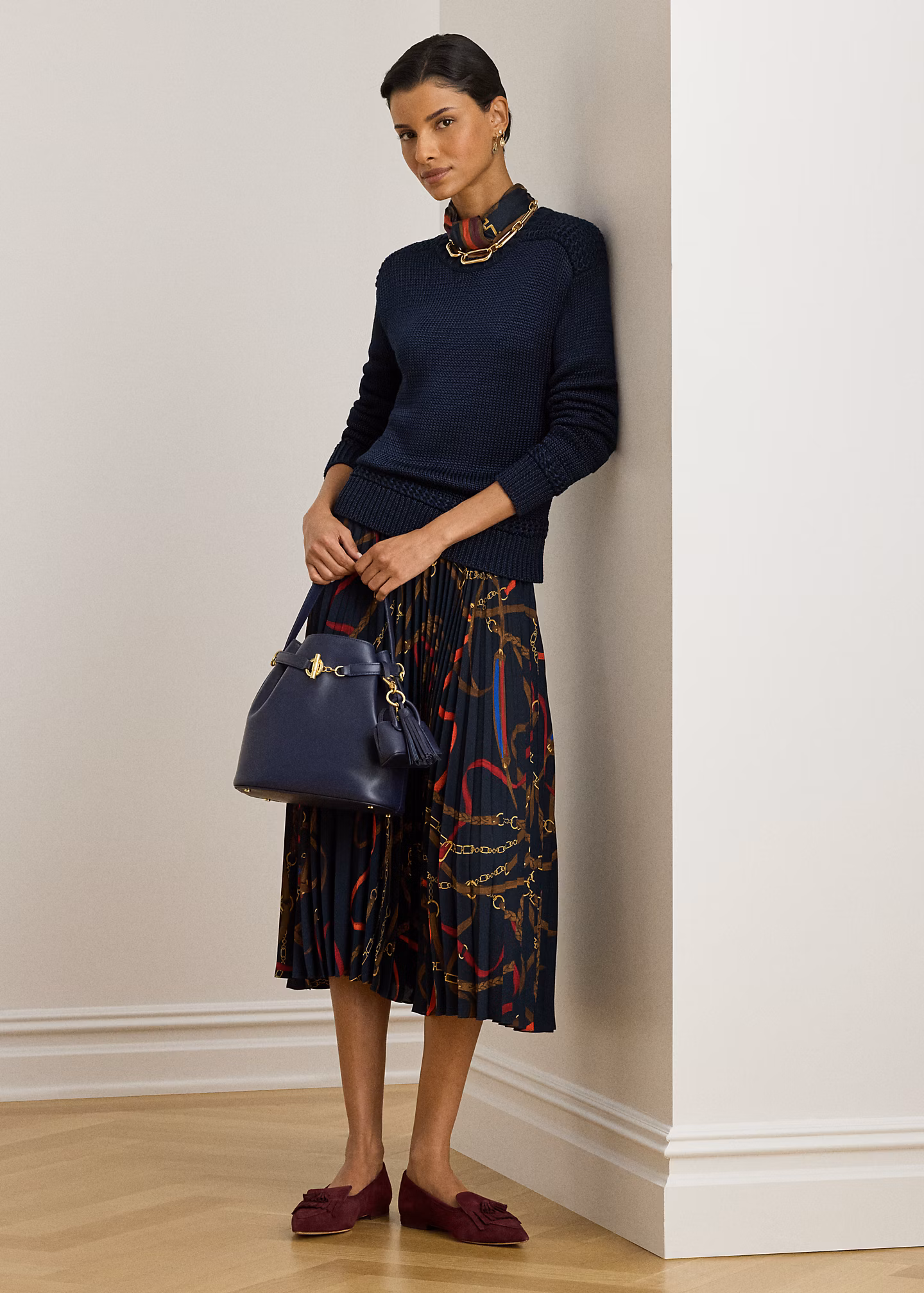 Georgette-Faltenrock mit Gürtelmuster - RALPH LAUREN OUTLET