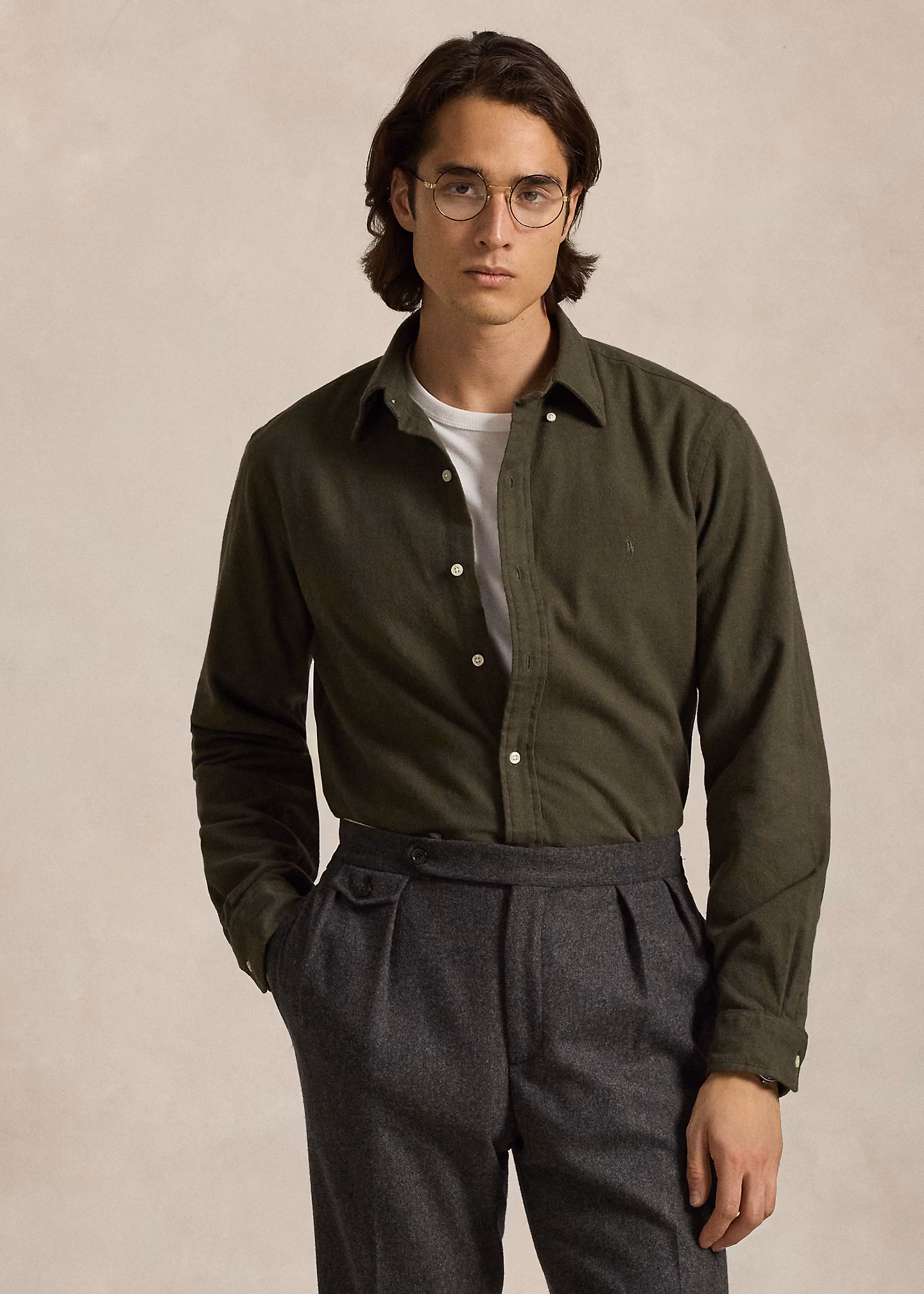 Angerautes Custom-Fit Flanellhemd - RALPH LAUREN OUTLET