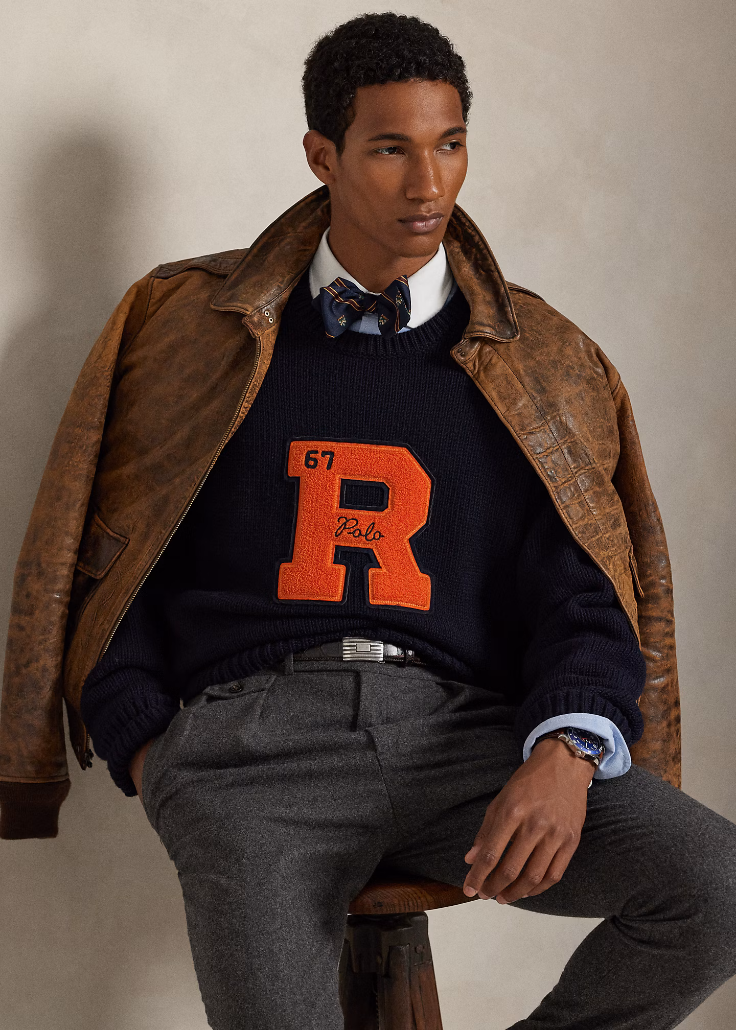 Vintage-Fit College-Pullover aus Wolle - RALPH LAUREN OUTLET