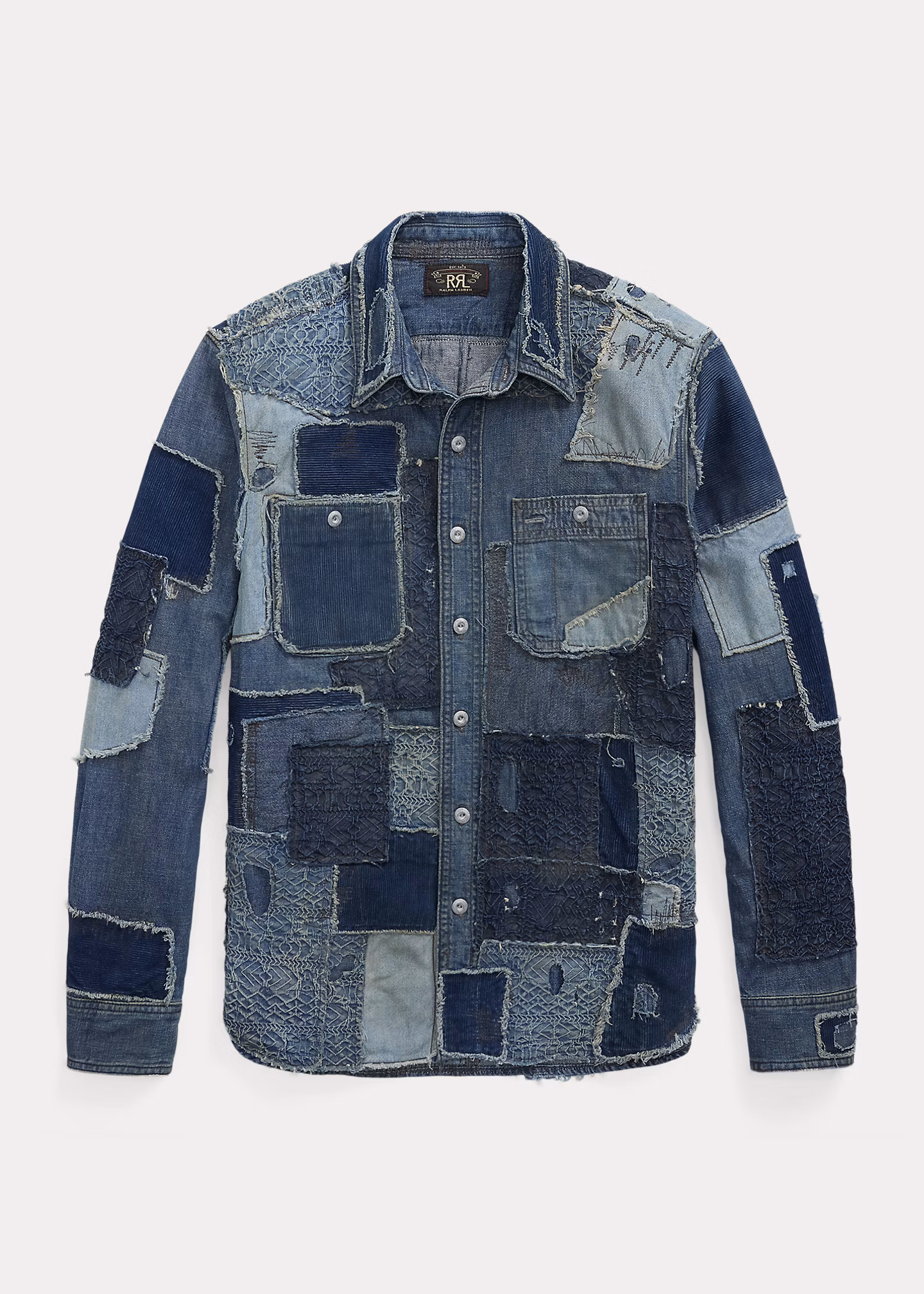 Denim-Patchwork-Arbeitshemd in Indigo - RALPH LAUREN OUTLET