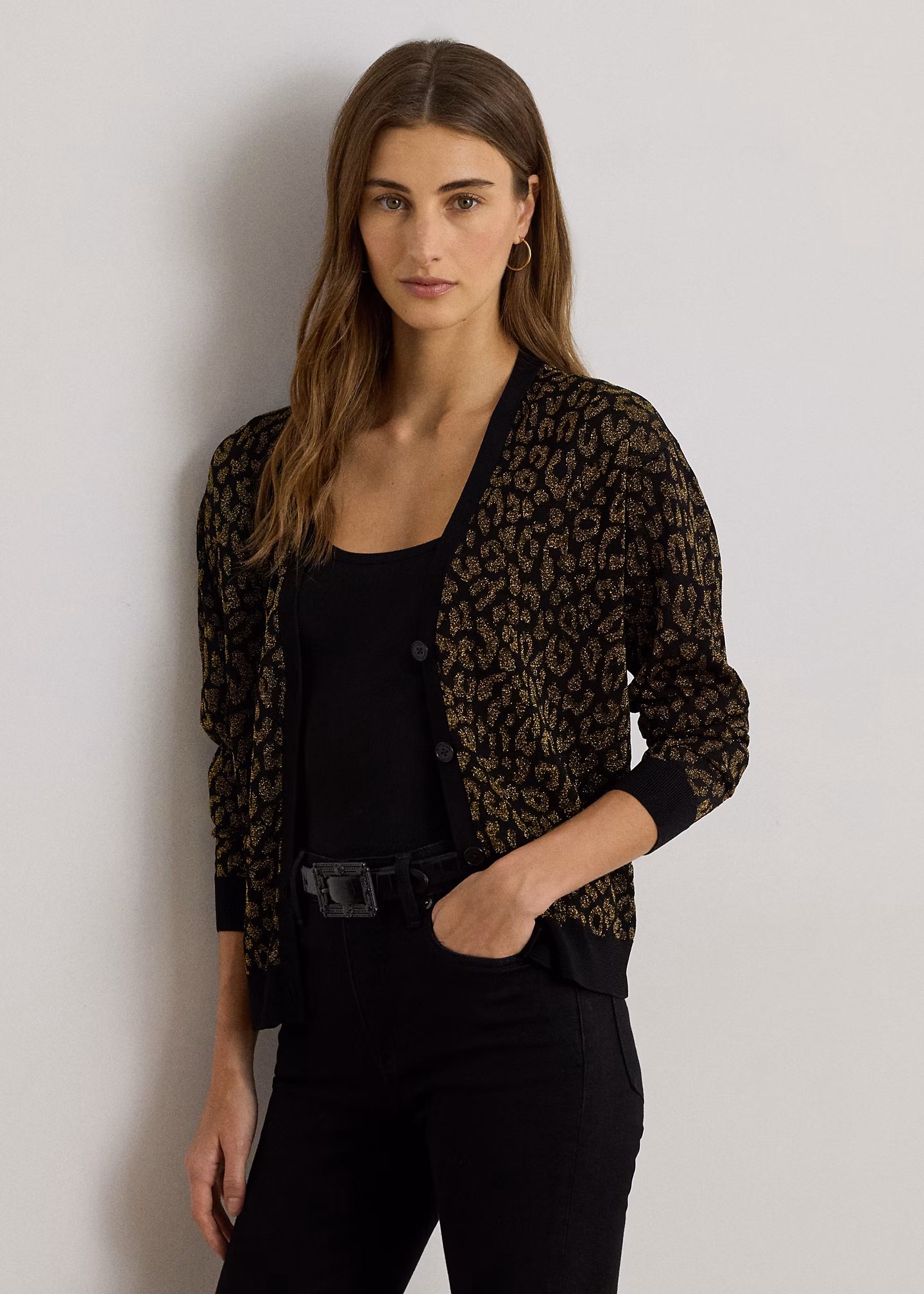 Strickjacke mit Metallic-Ozelot-Motiv - RALPH LAUREN OUTLET