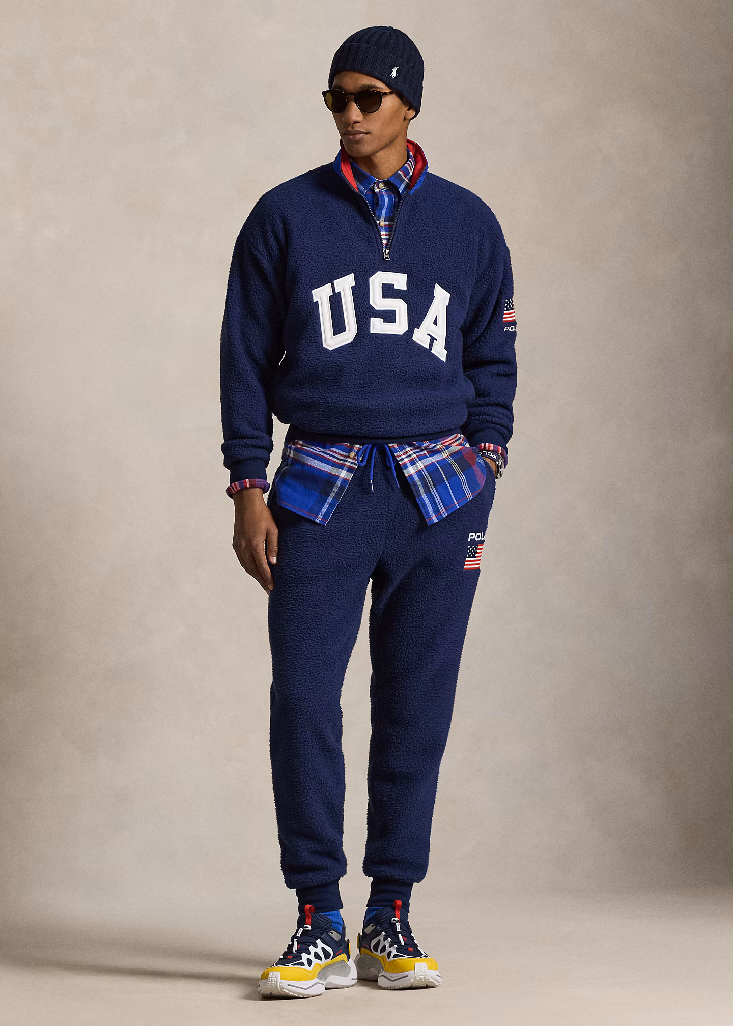 Fleece-Jogginghose mit Flagge - RALPH LAUREN OUTLET