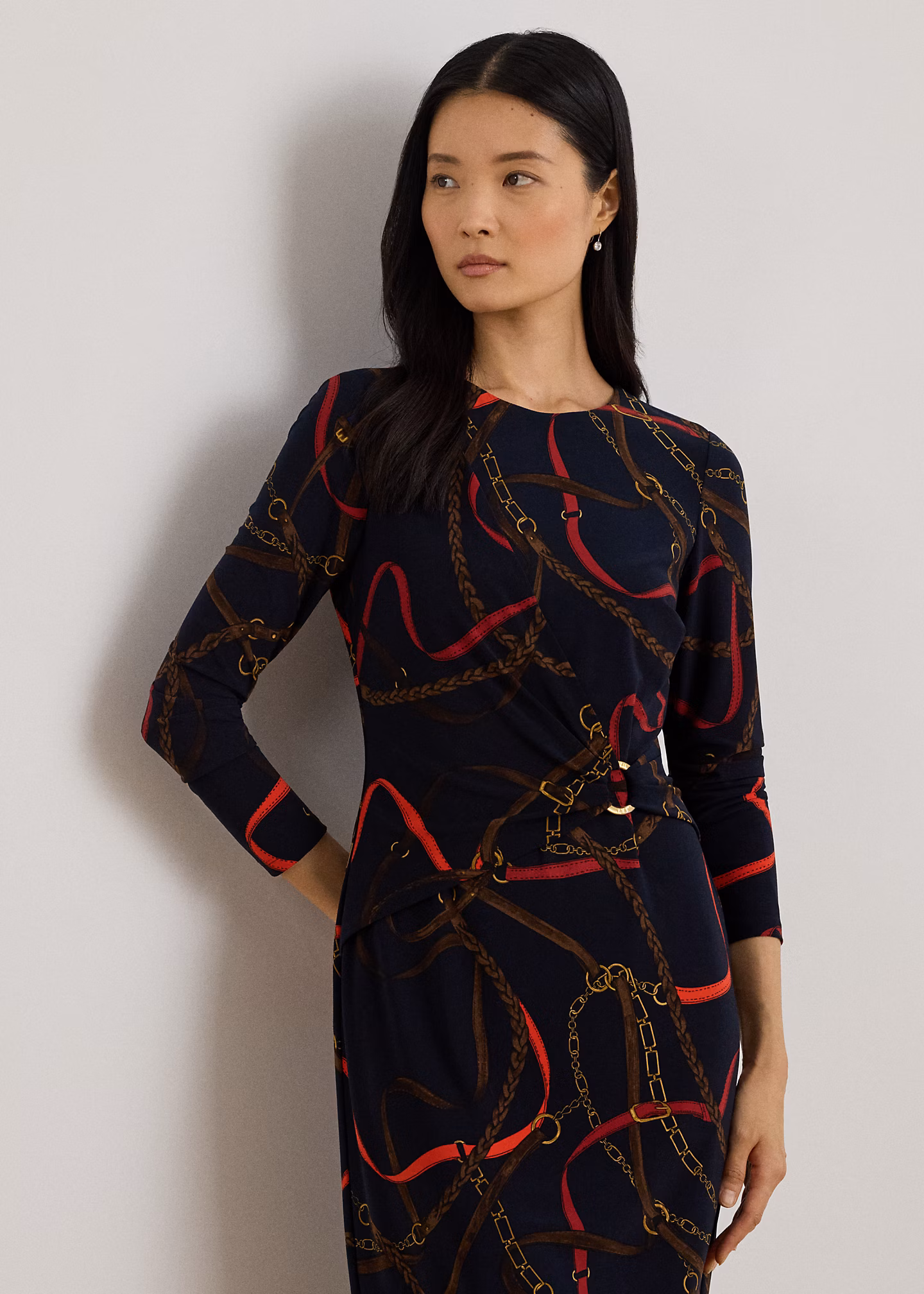 Bedrucktes Jerseykleid mit 3/4-Ärmeln - RALPH LAUREN OUTLET