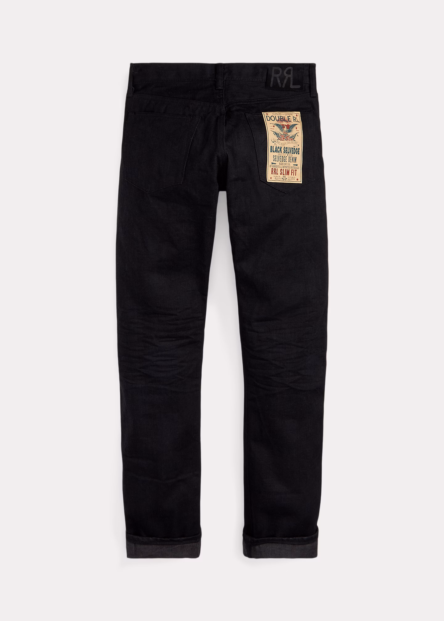 Slim-Fit Selvedge-Jeans in Schwarz - RALPH LAUREN OUTLET