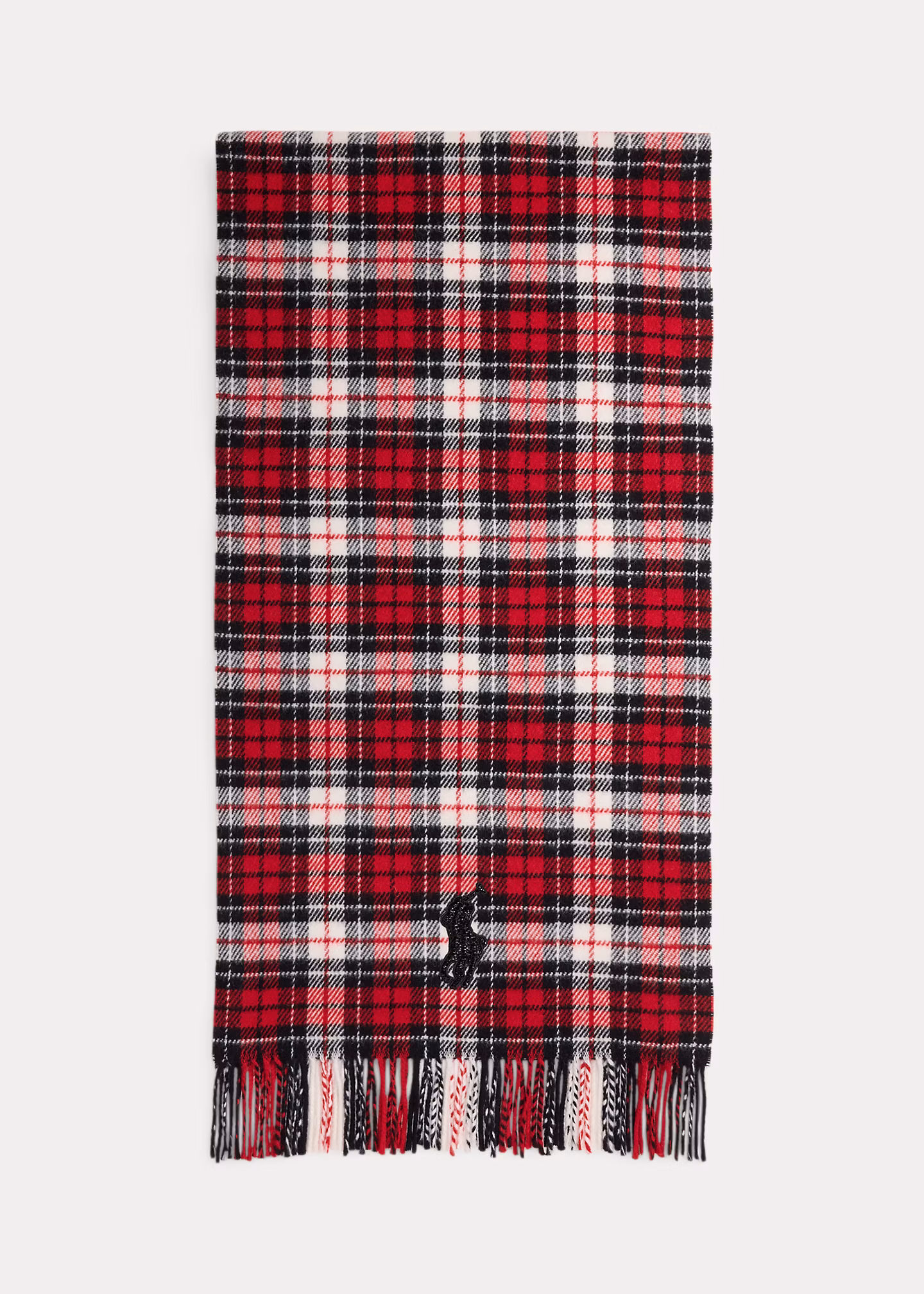 Karierter Wollschal mit Perlen-Big Pony - RALPH LAUREN OUTLET