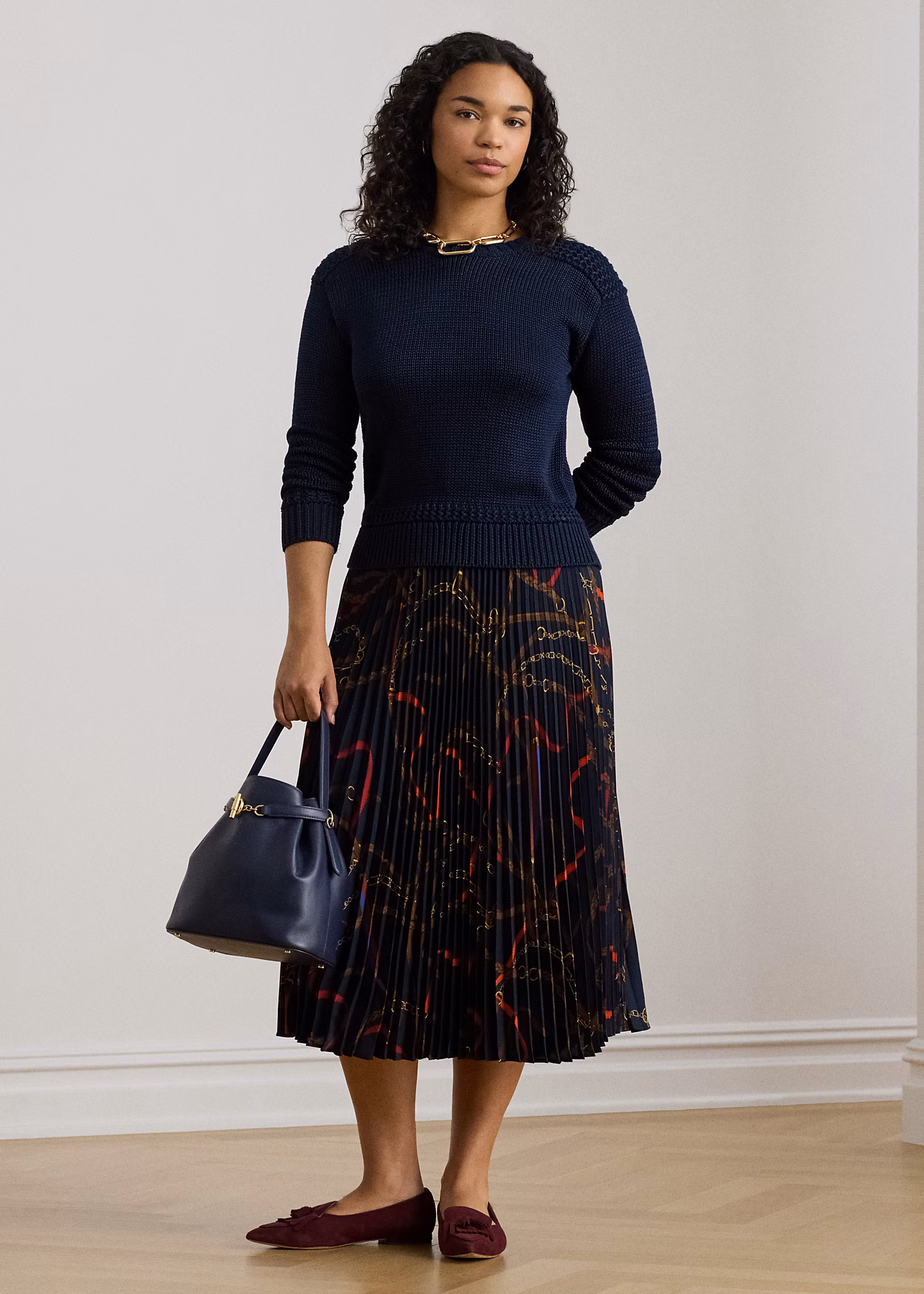 Georgette-Faltenrock mit Gürteldruck - RALPH LAUREN OUTLET