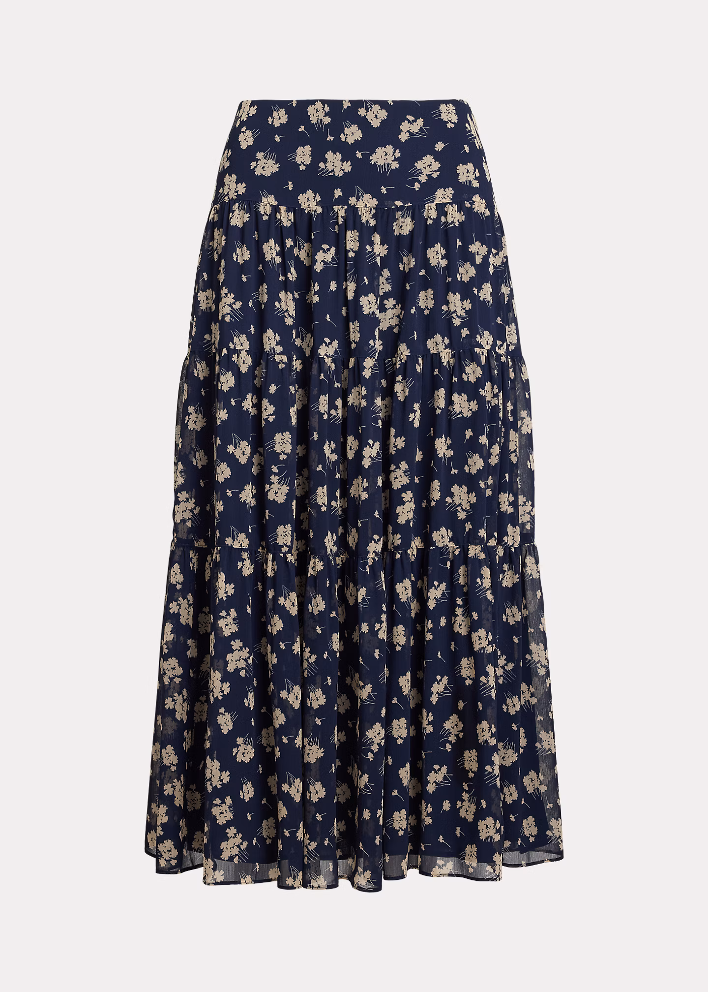 Geblümter Stufenrock aus Georgette - RALPH LAUREN OUTLET