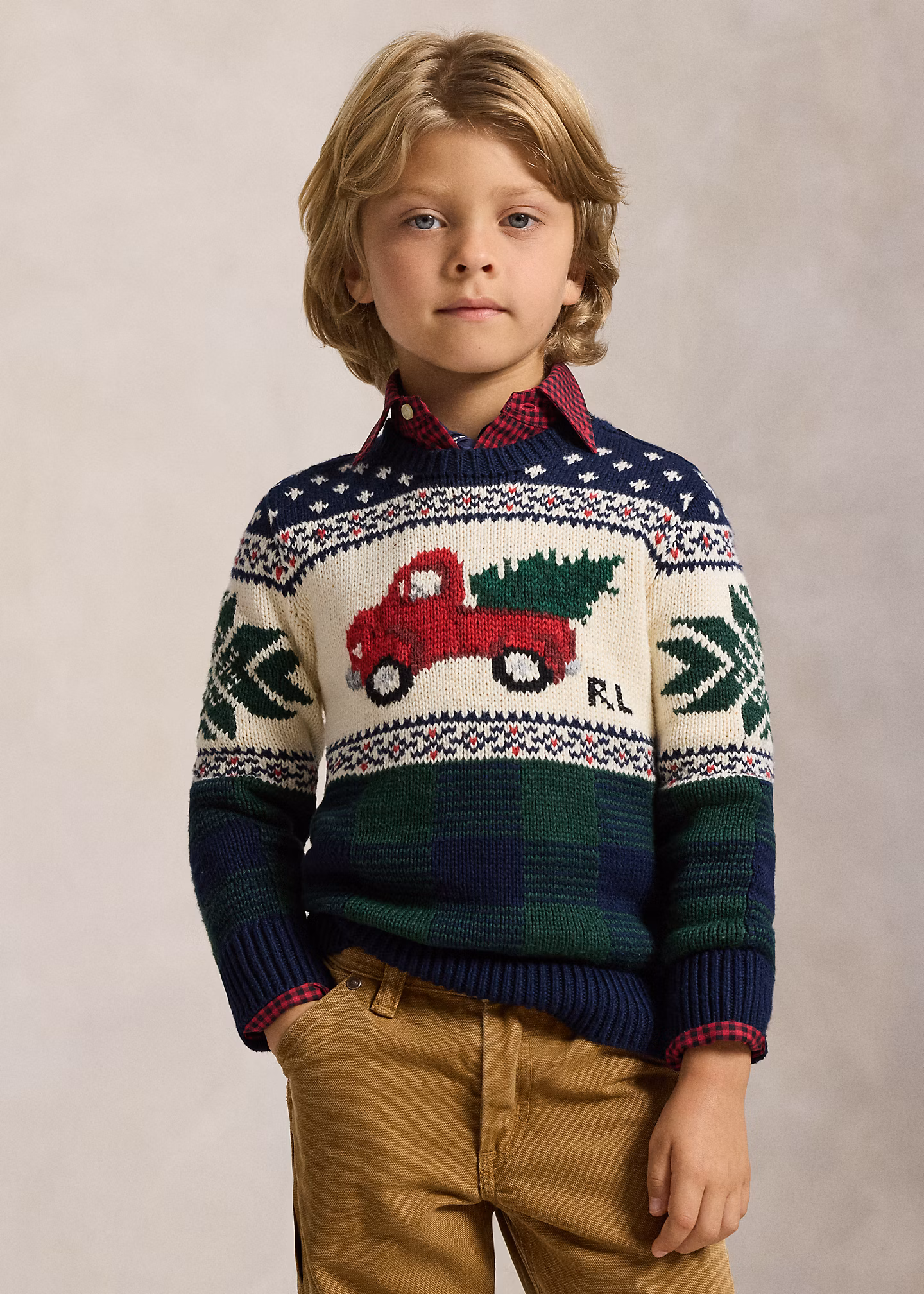 Baumwollpullover mit Truck-Intarsie - RALPH LAUREN OUTLET