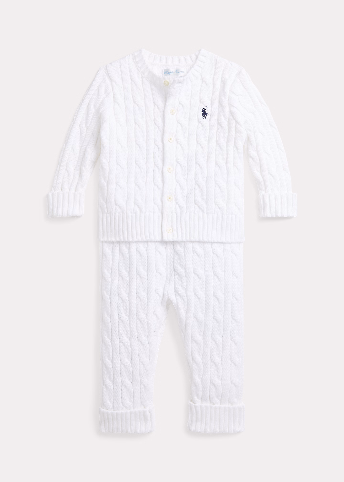 Strickjacke und Hose mit Zopfmuster - RALPH LAUREN OUTLET