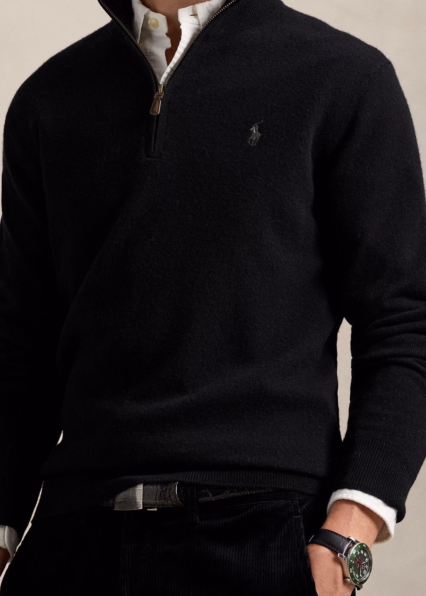 Wollpullover mit Viertelreißverschluss - RALPH LAUREN OUTLET