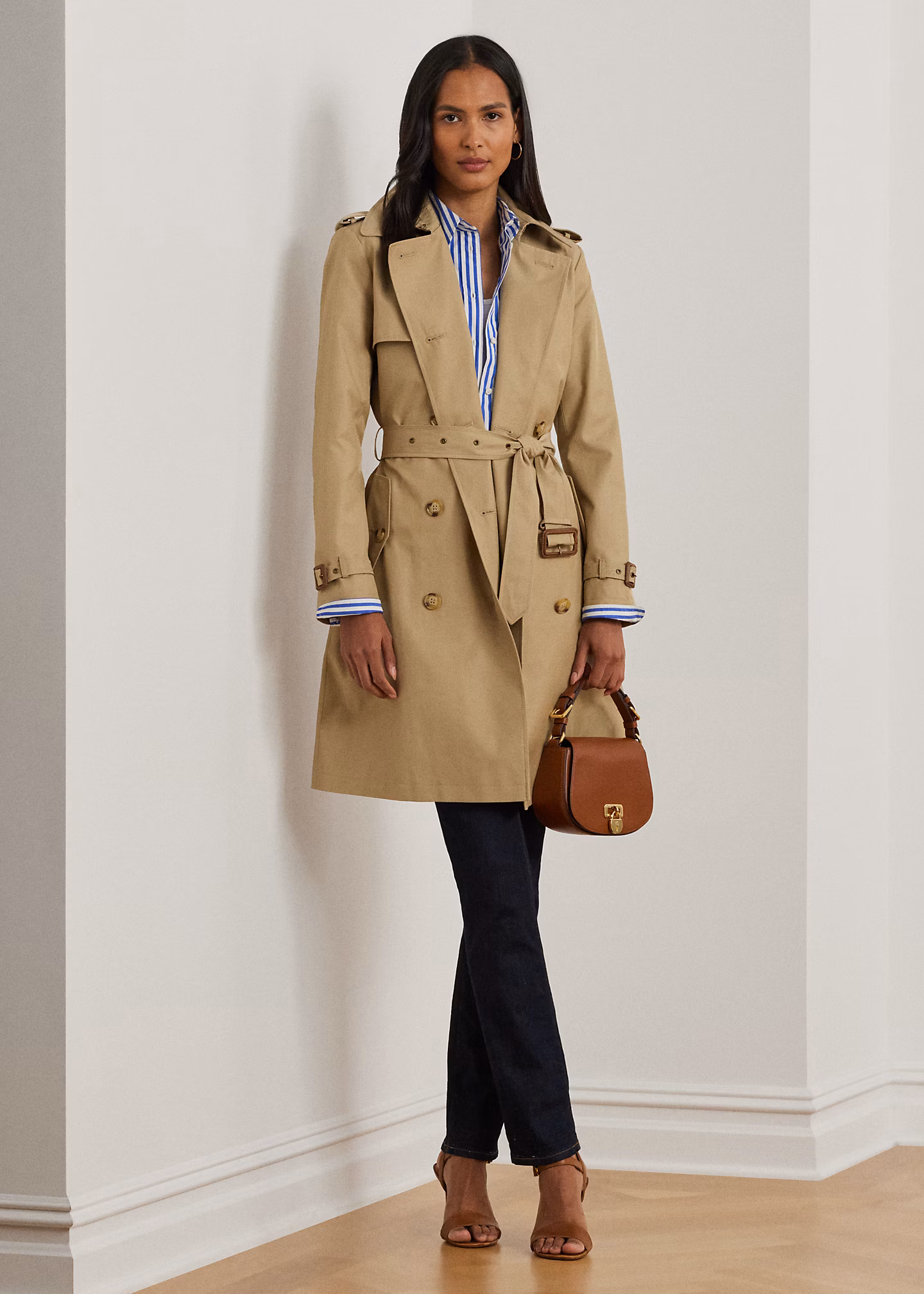 Zweireihiger Trenchcoat mit Baumwolle - RALPH LAUREN OUTLET