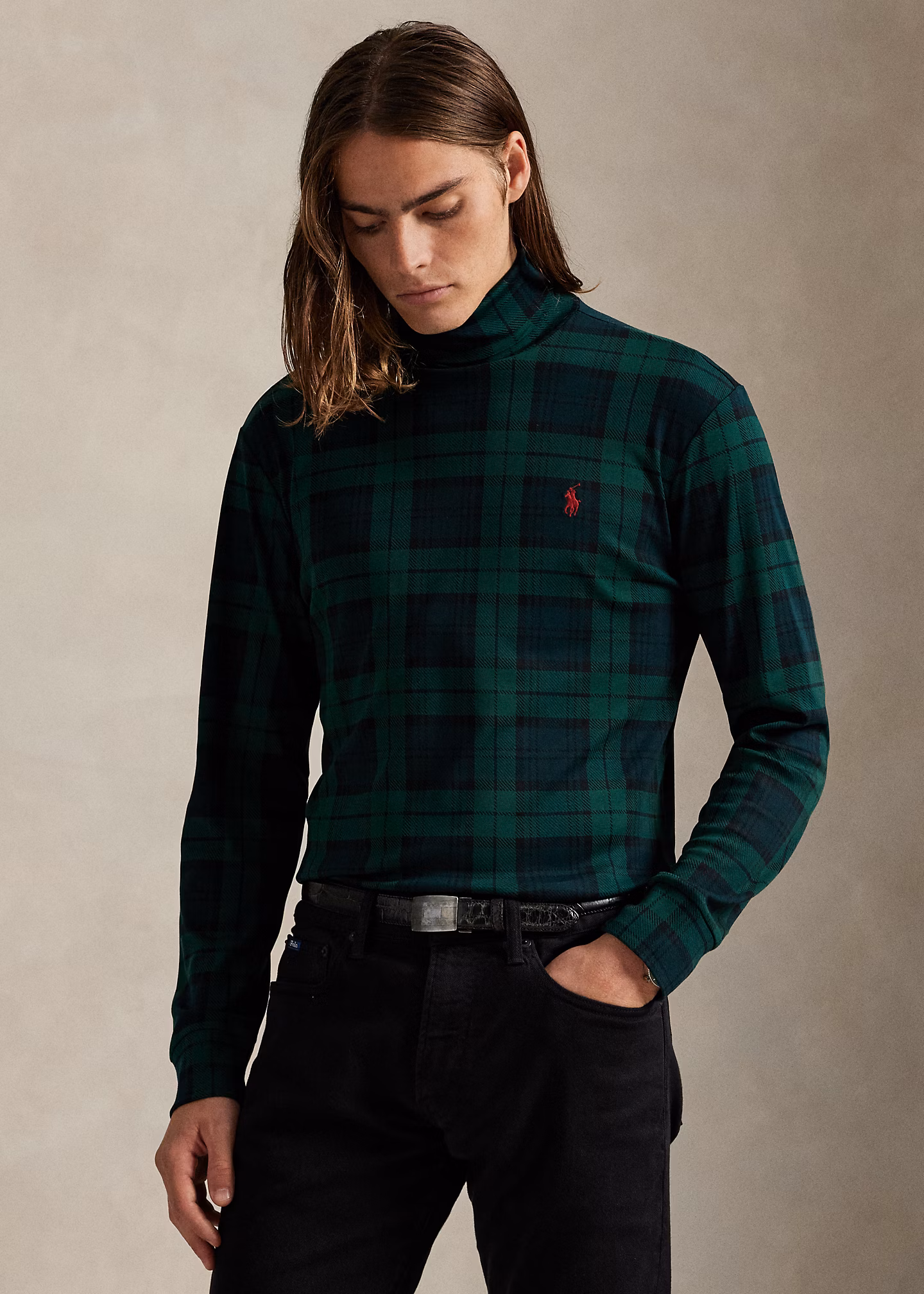 Karierter Baumwoll-Rollkragenpullover - RALPH LAUREN OUTLET