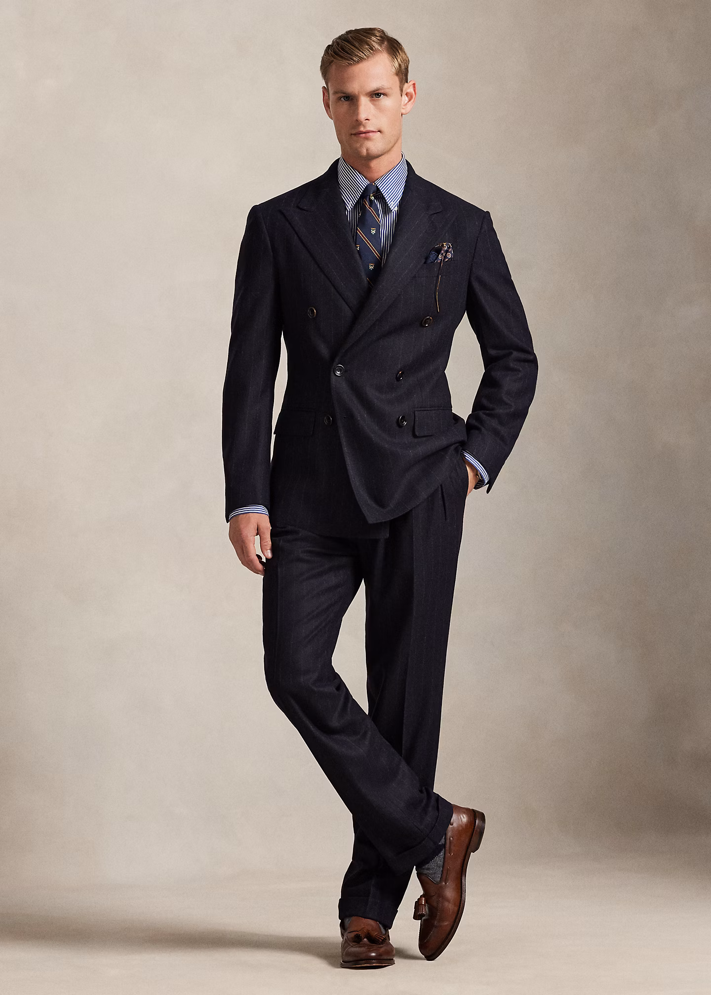 Tailored-Fit Nadelstreifen-Anzug Polo - RALPH LAUREN OUTLET
